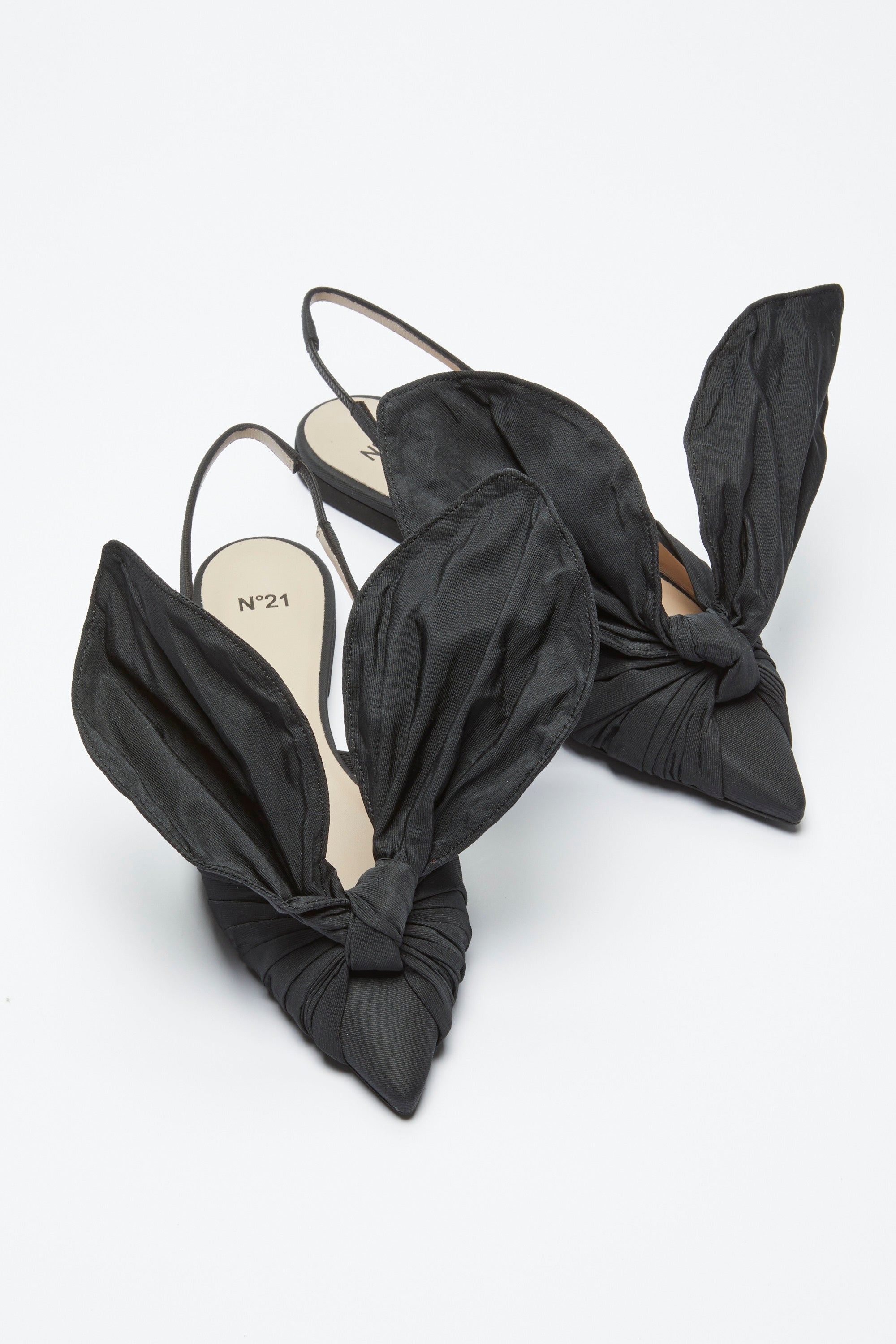 Bow-Detail Slingback Ballet Pumps