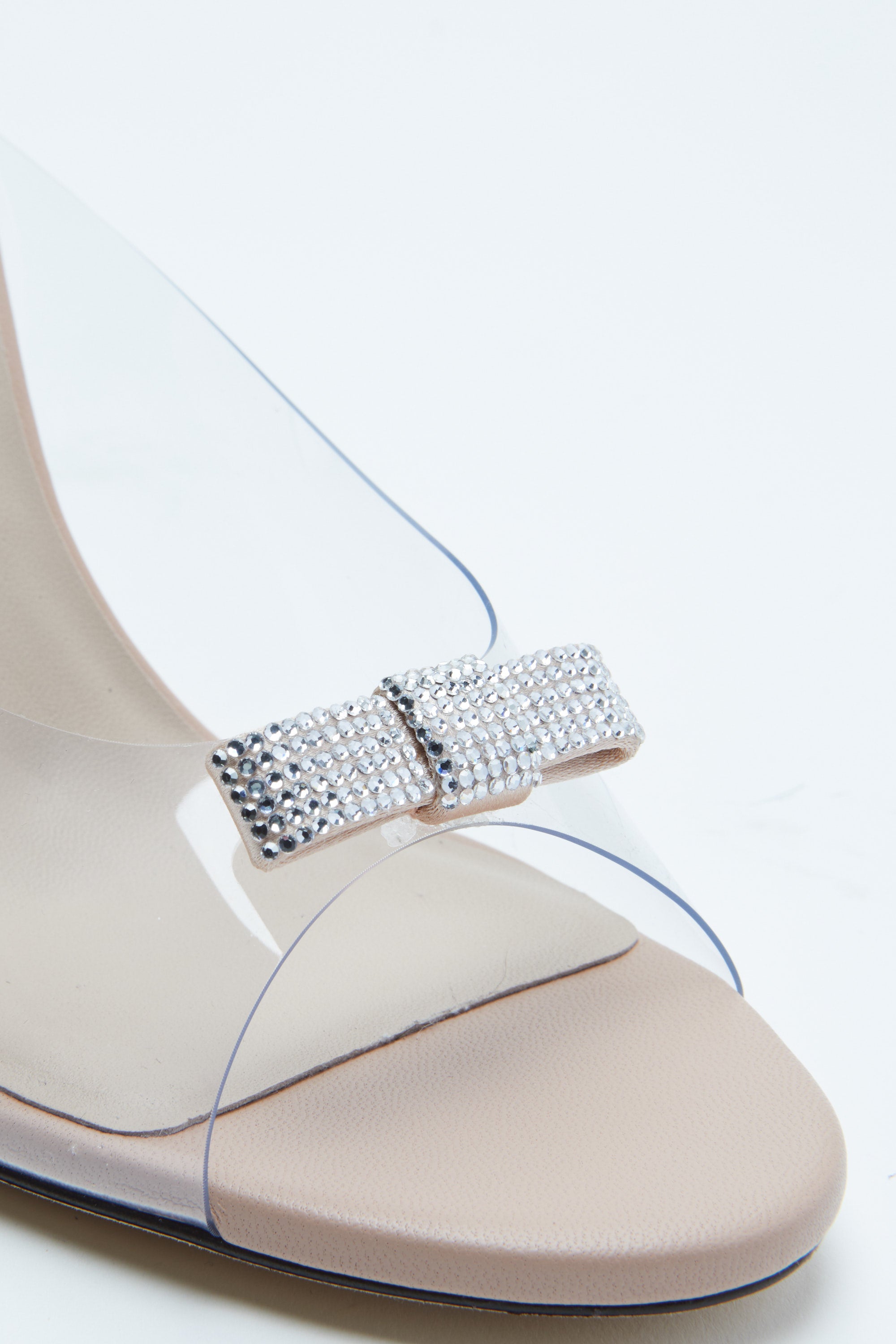 Crystal-Embellished Bow-Detail Mules