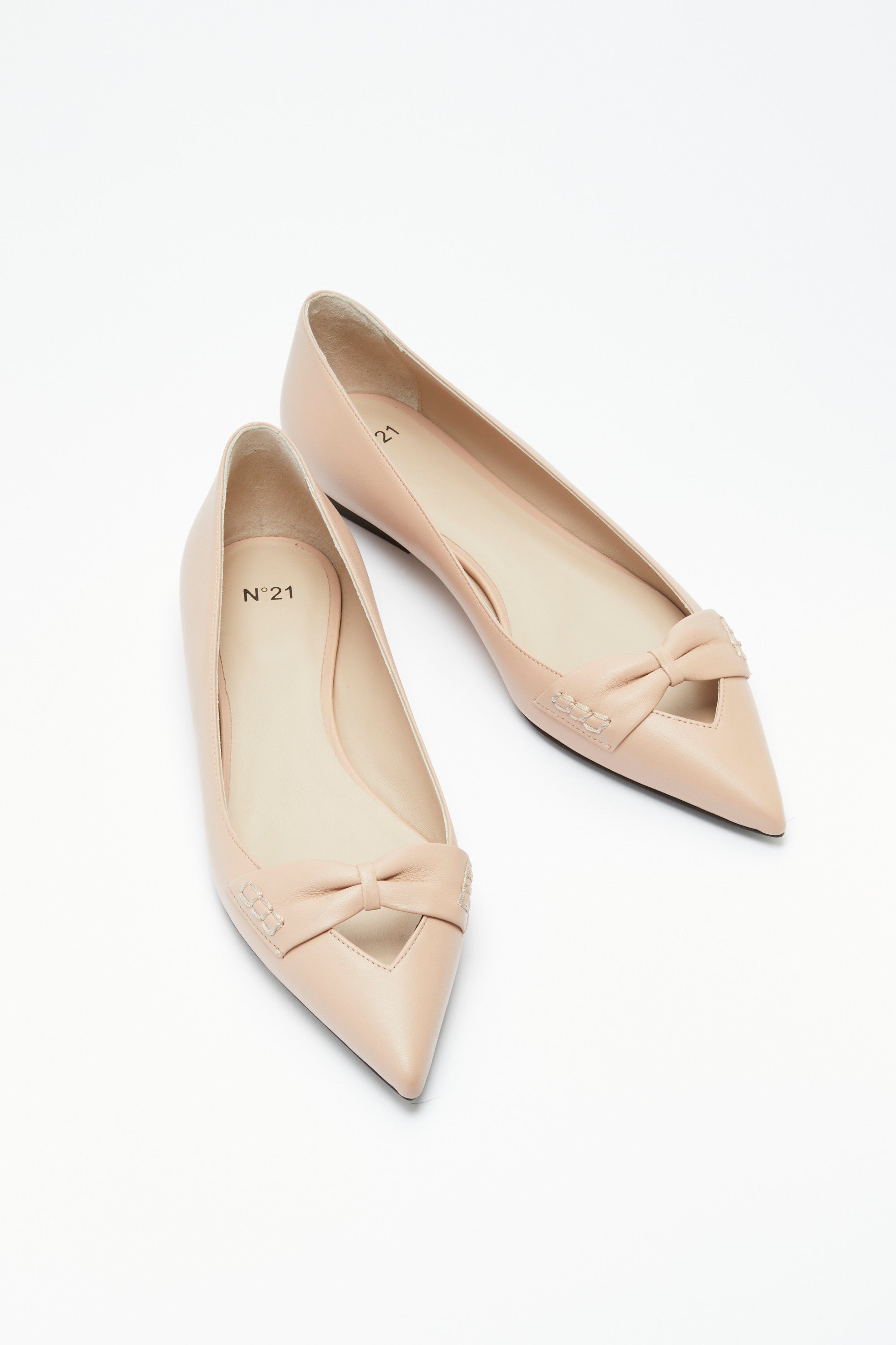 Bow-Embellished Ballet Pumps