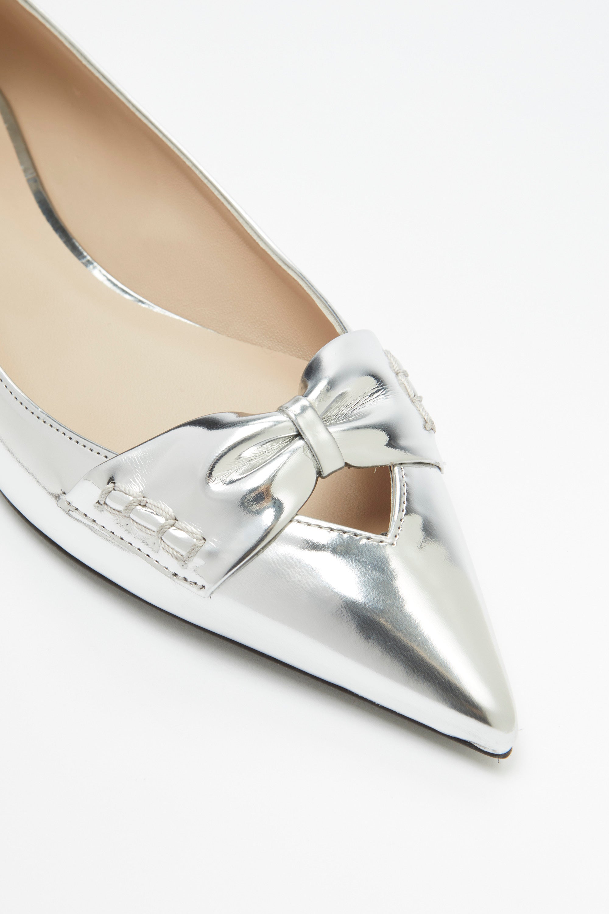 Bow-Embellished Ballet Pumps