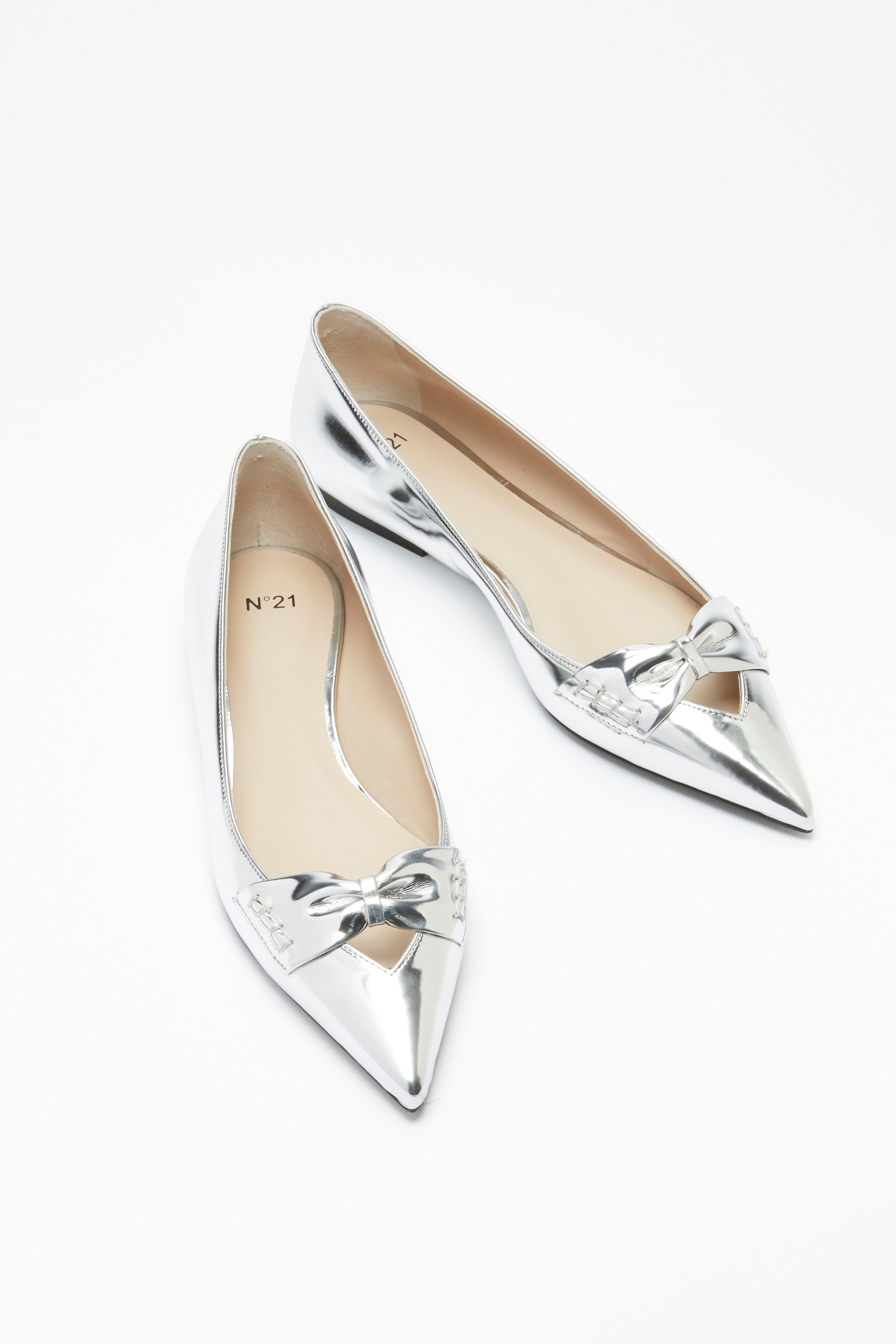 Bow-Embellished Ballet Pumps