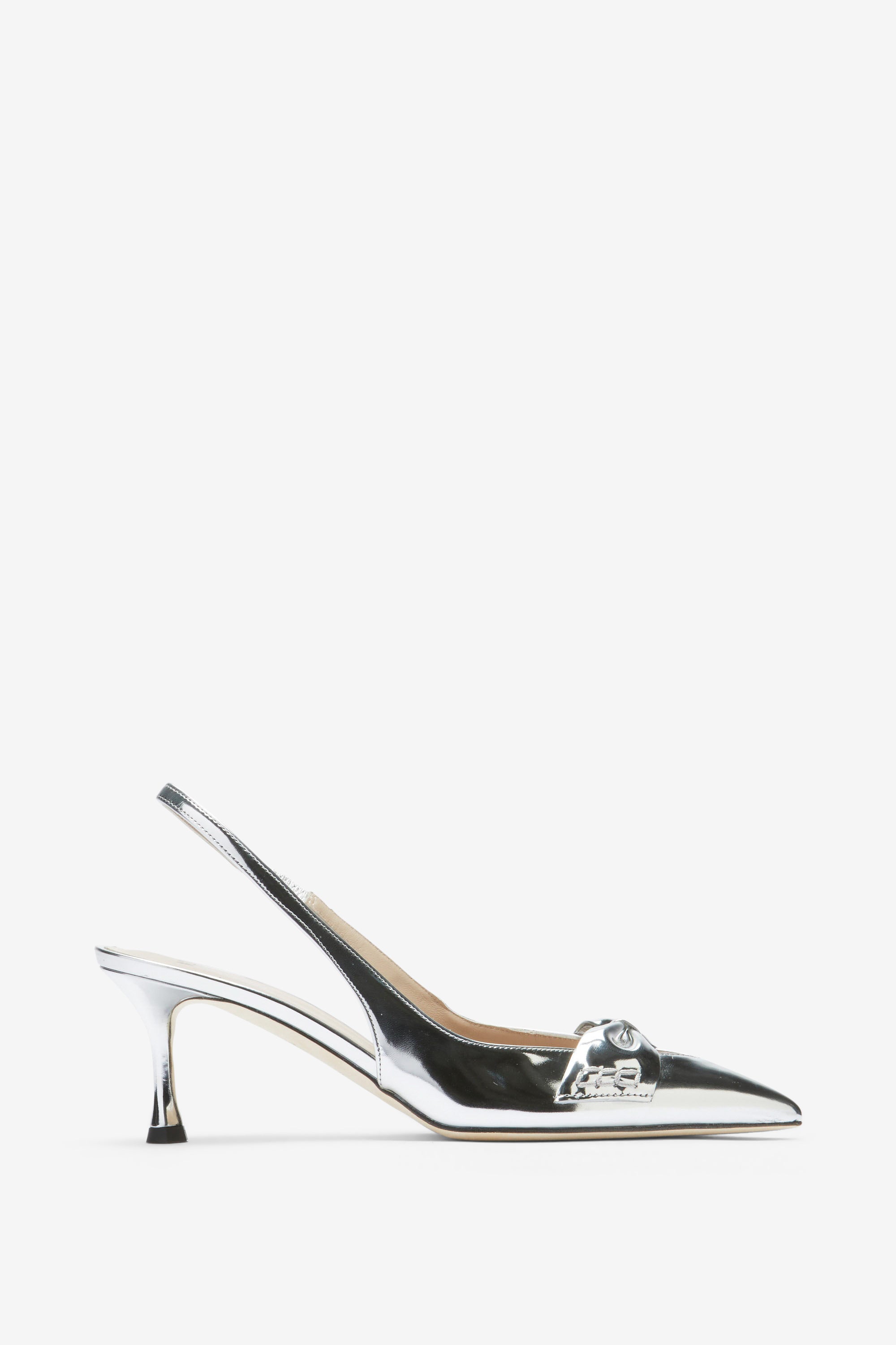 Bow-Embellished Slingback Pumps