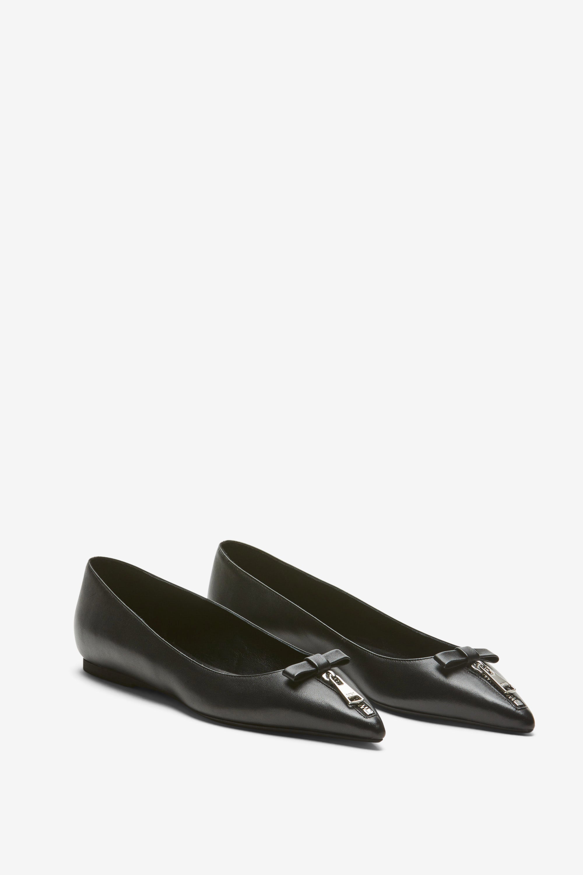 Zip-Detail Ballet Pumps