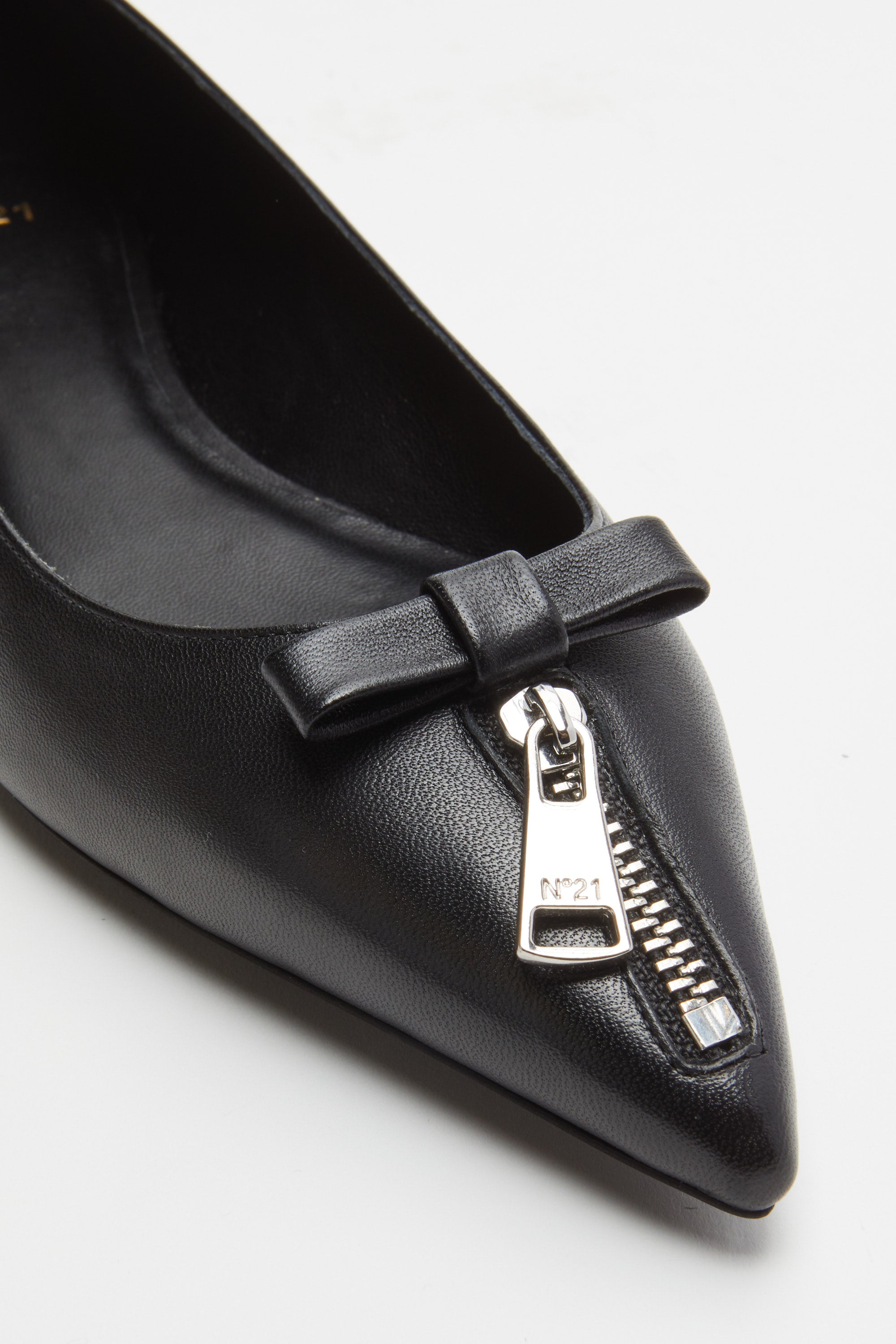 Zip-Detail Ballet Pumps