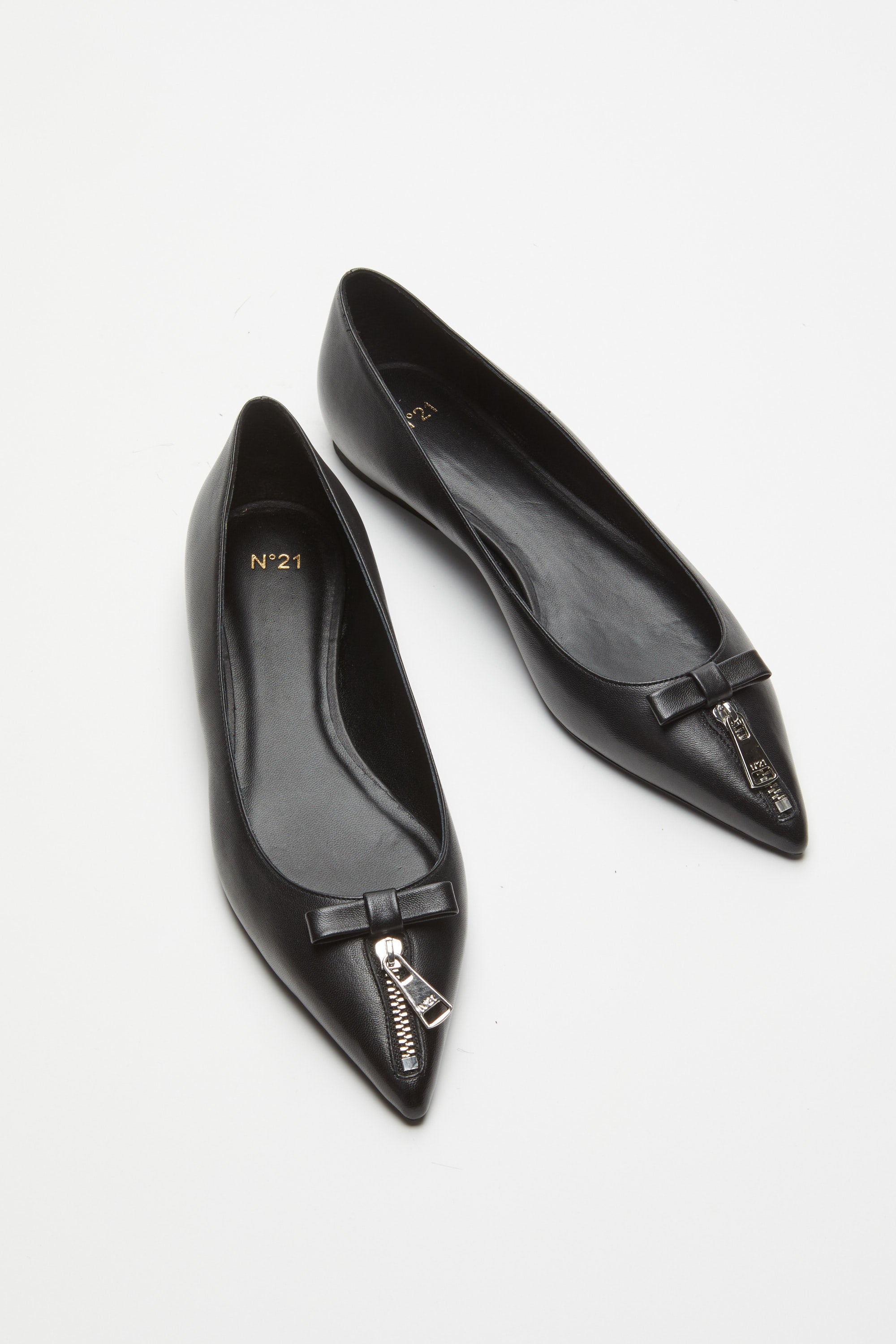 Zip-Detail Ballet Pumps