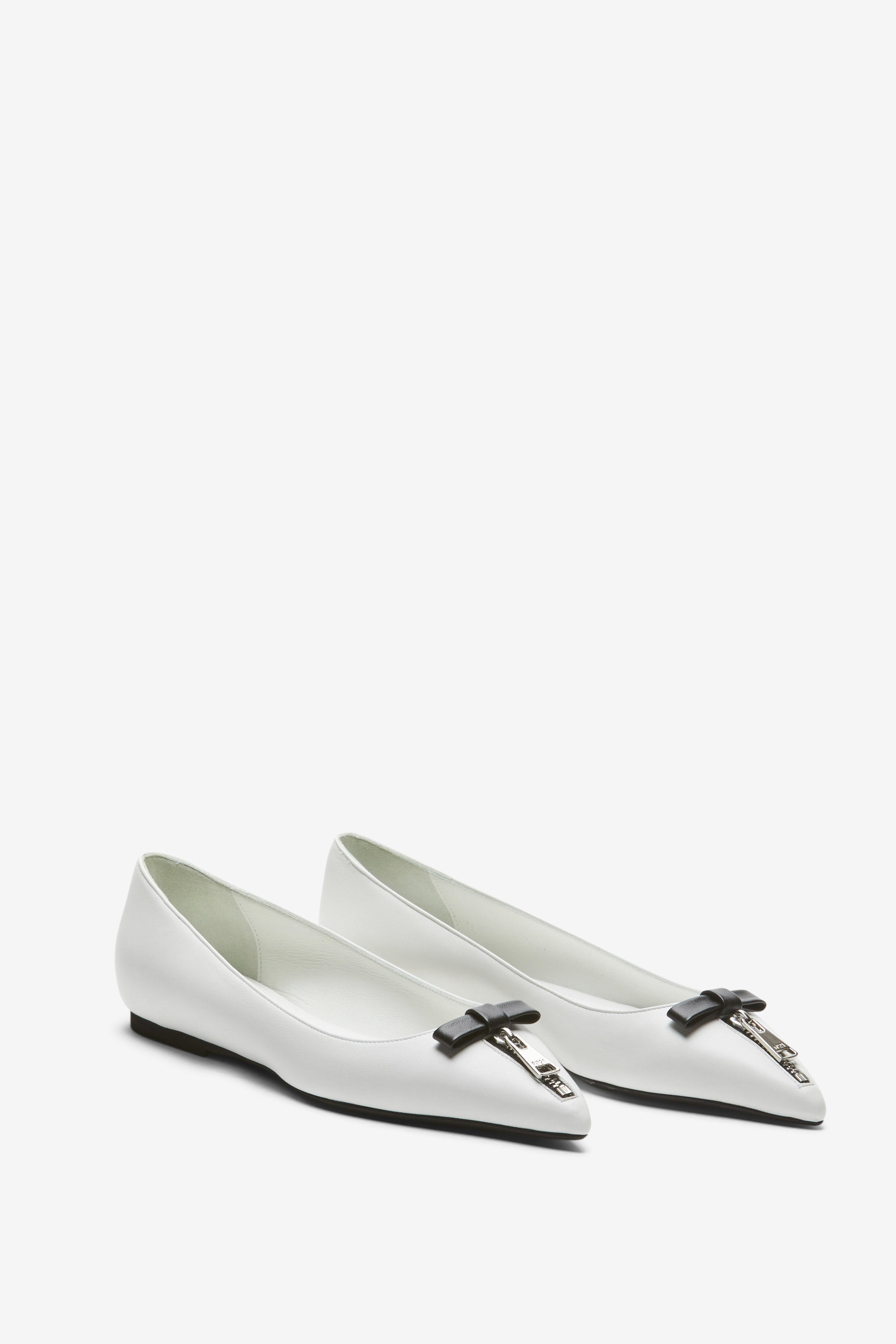 Zip-Detail Ballet Pumps