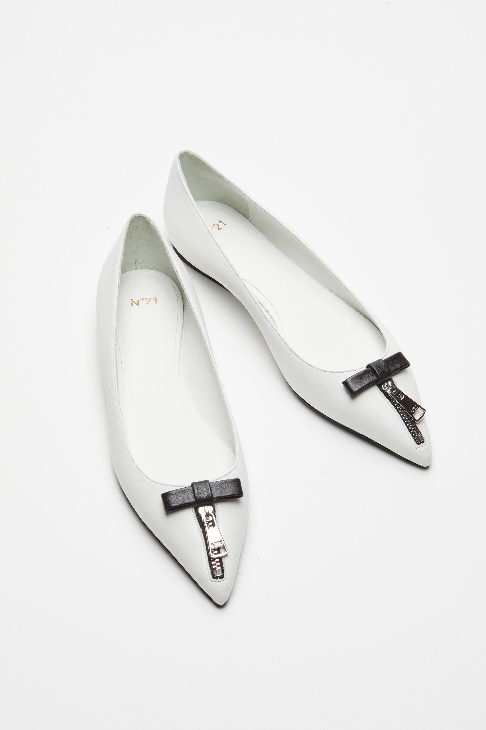 Zip-Detail Ballet Pumps