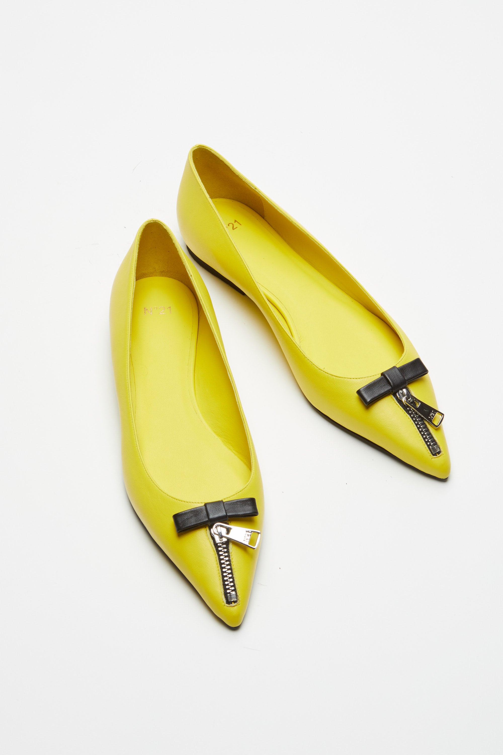 Zip-Detail Ballet Pumps