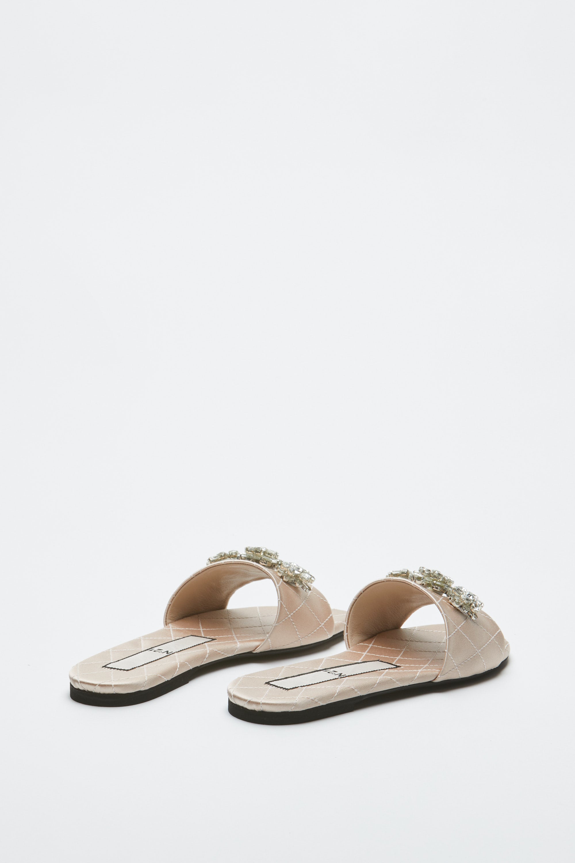 Crystal-Embellished Slide Sandals