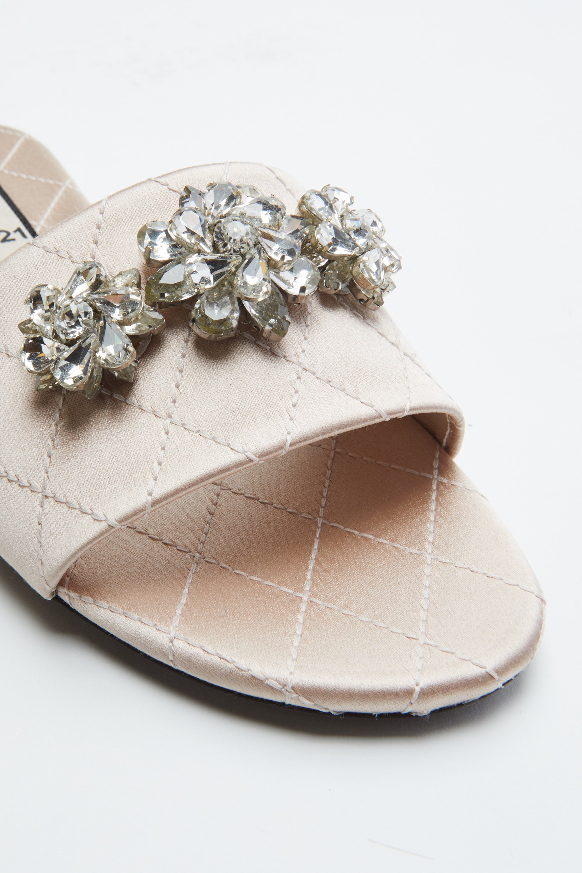 Crystal-Embellished Slide Sandals