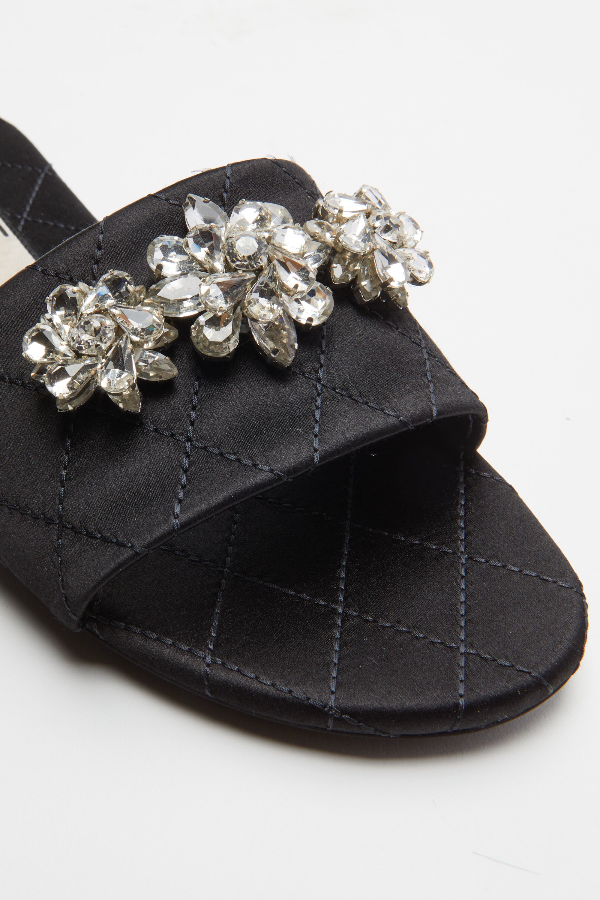 Crystal-Embellished Slide Sandals