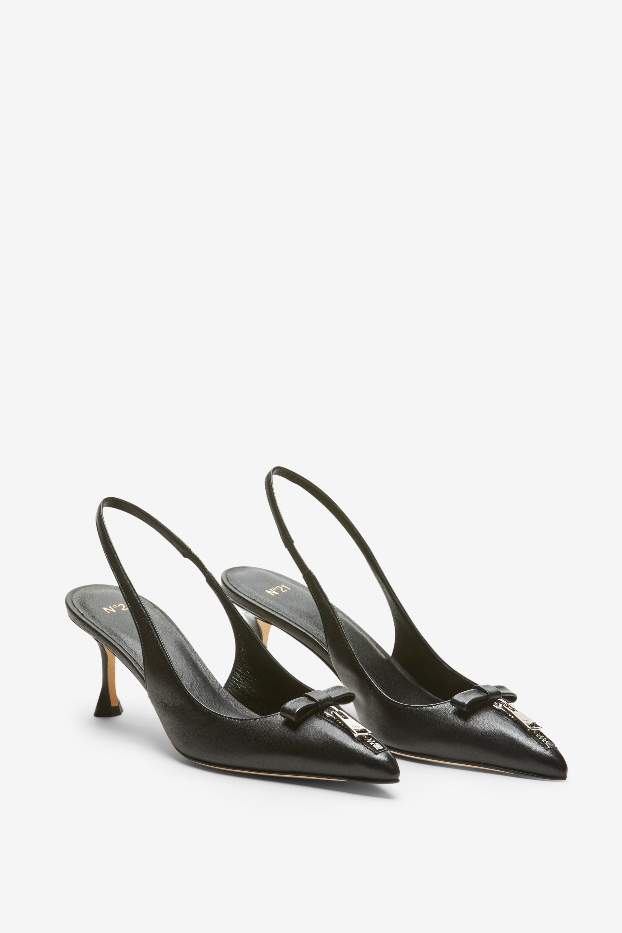 Zip-Detail Slingback Pumps