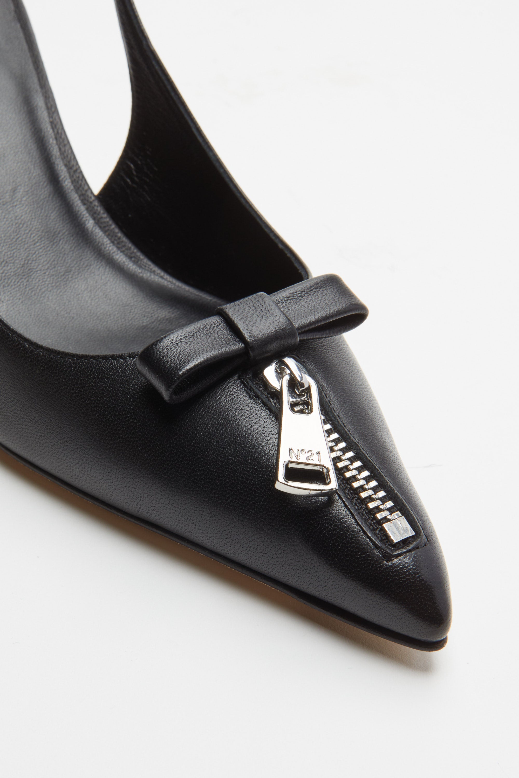 Zip-Detail Slingback Pumps