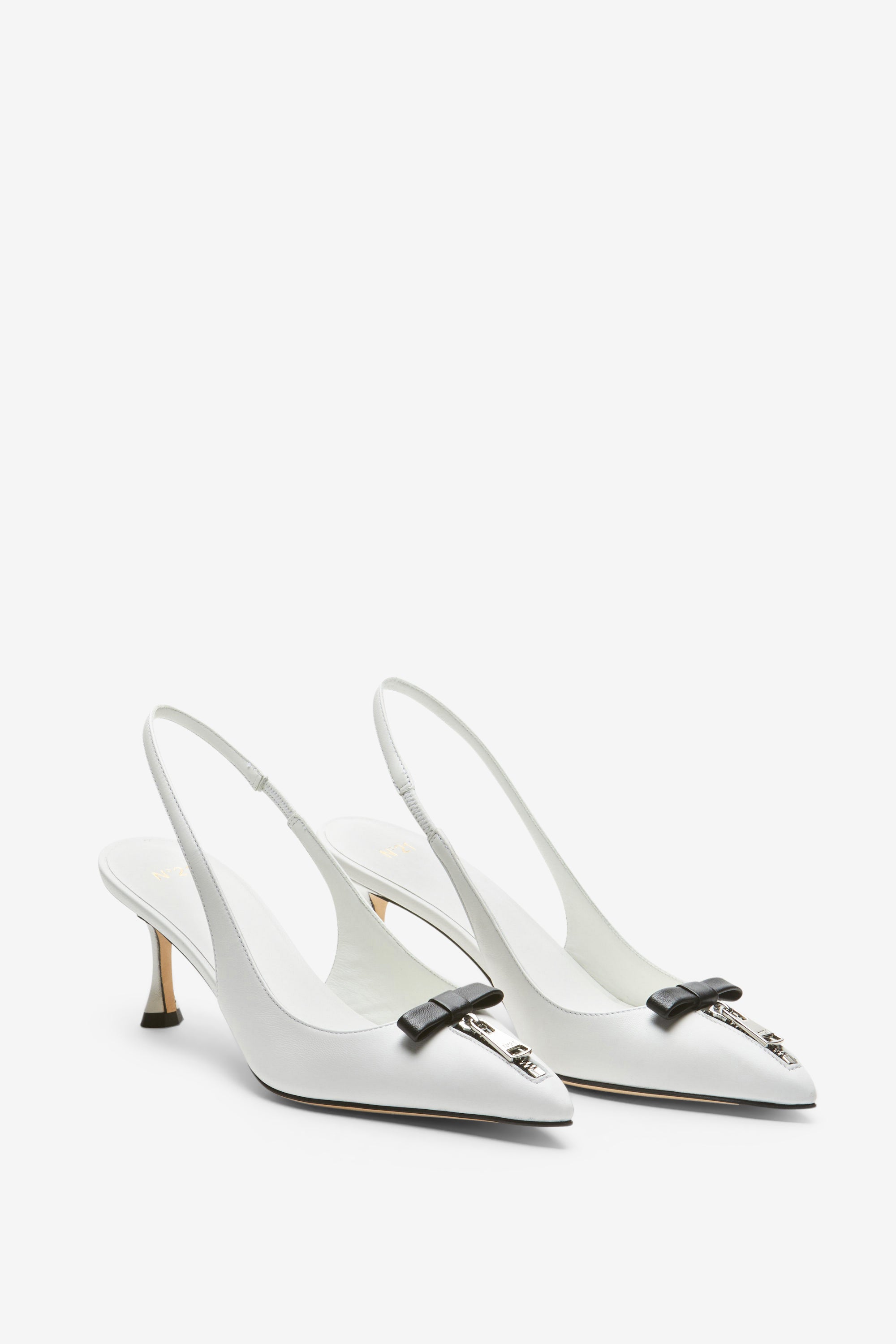 Zip-Detail Slingback Pumps