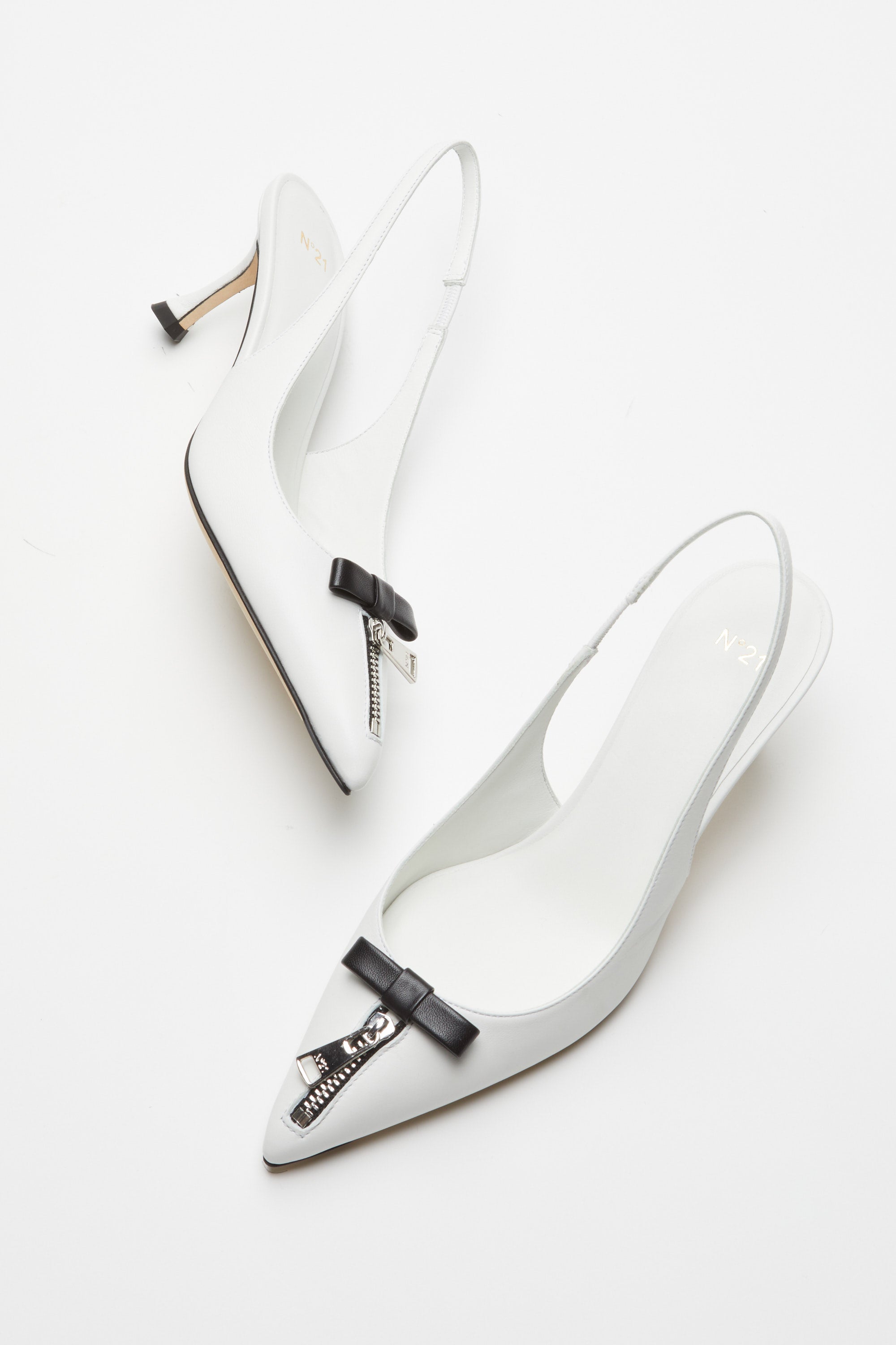 Zip-Detail Slingback Pumps