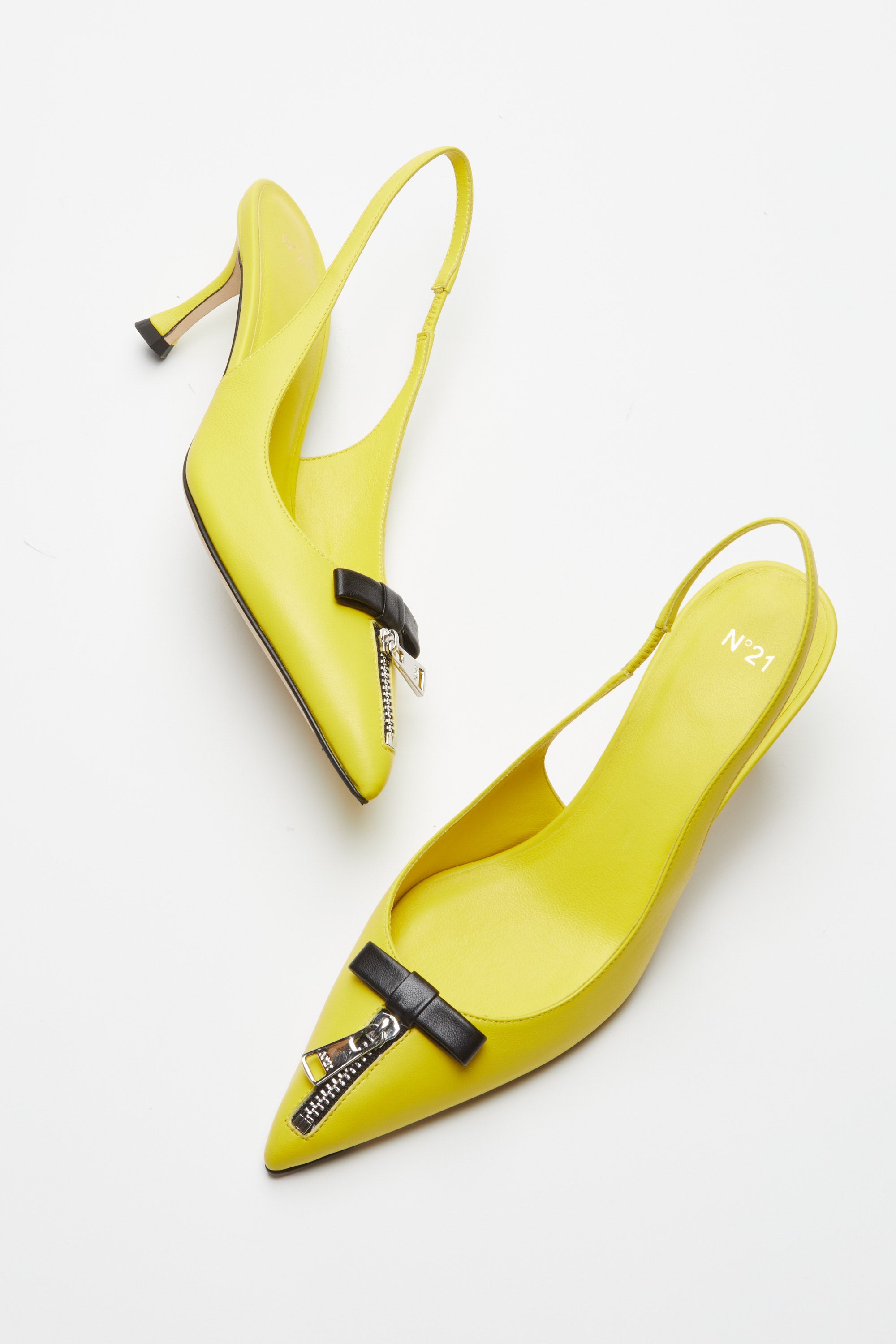 Zip-Detail Slingback Pumps