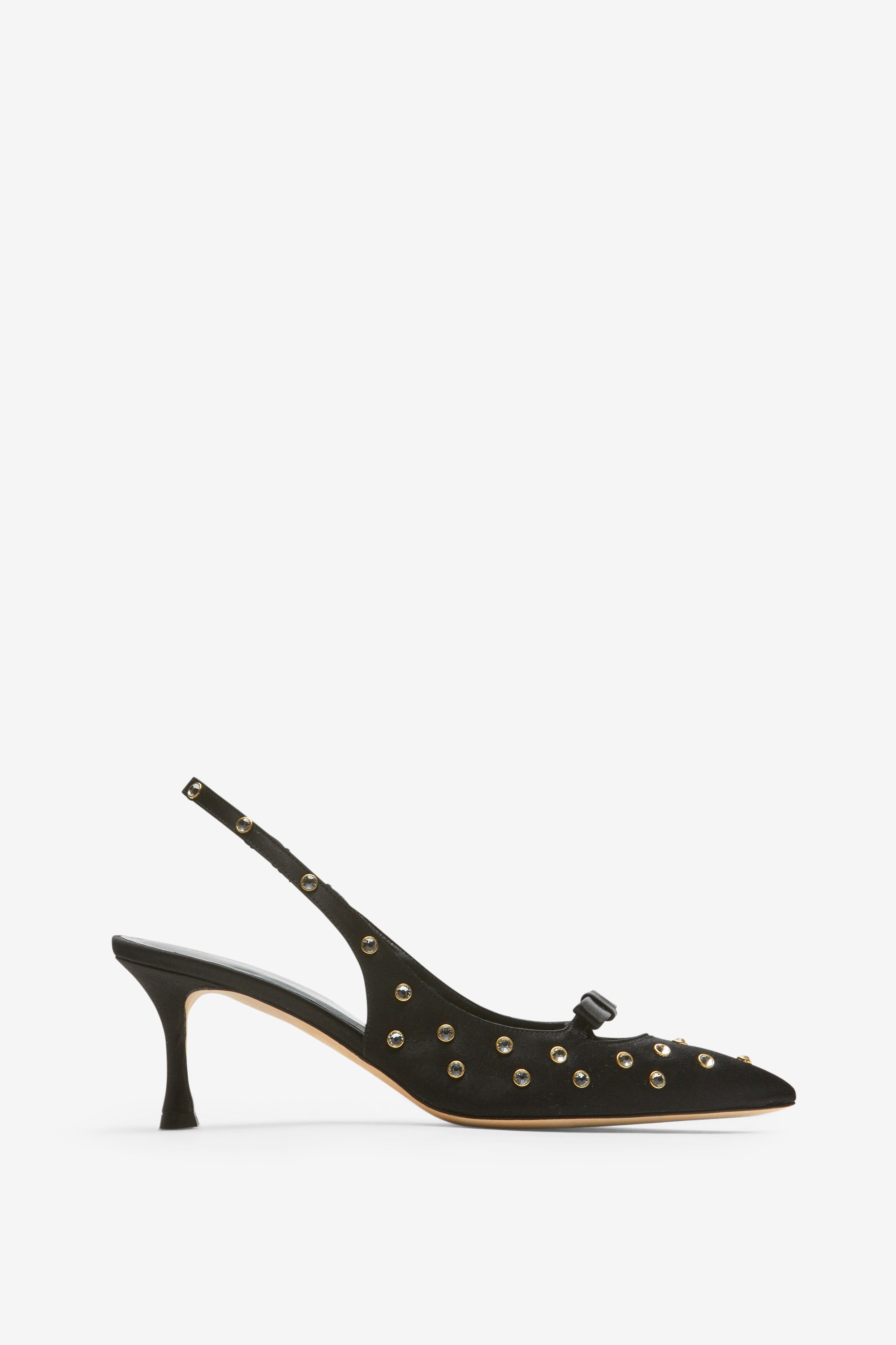 Crystal-Embellished Slingback Pumps