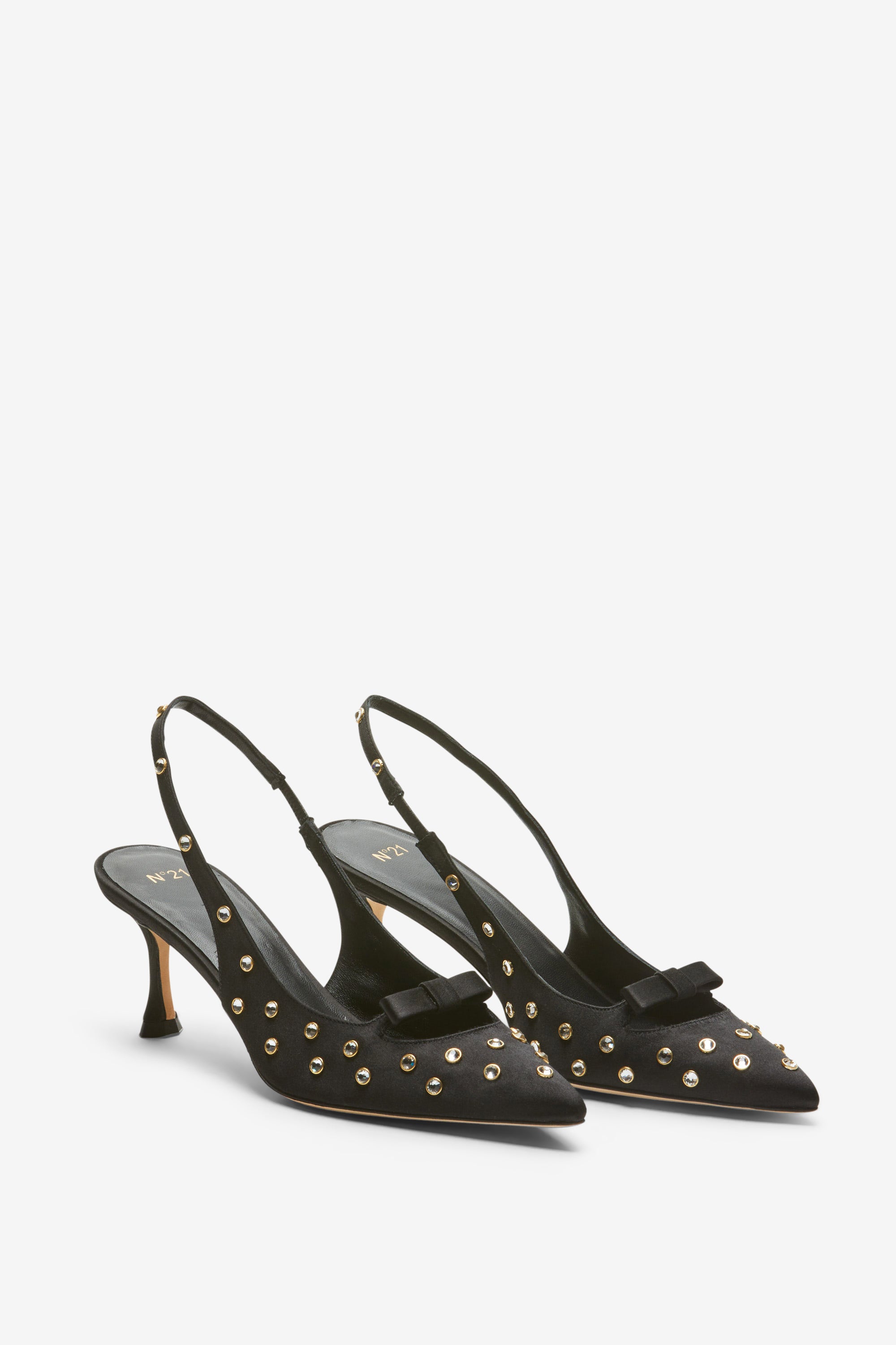 Crystal-Embellished Slingback Pumps