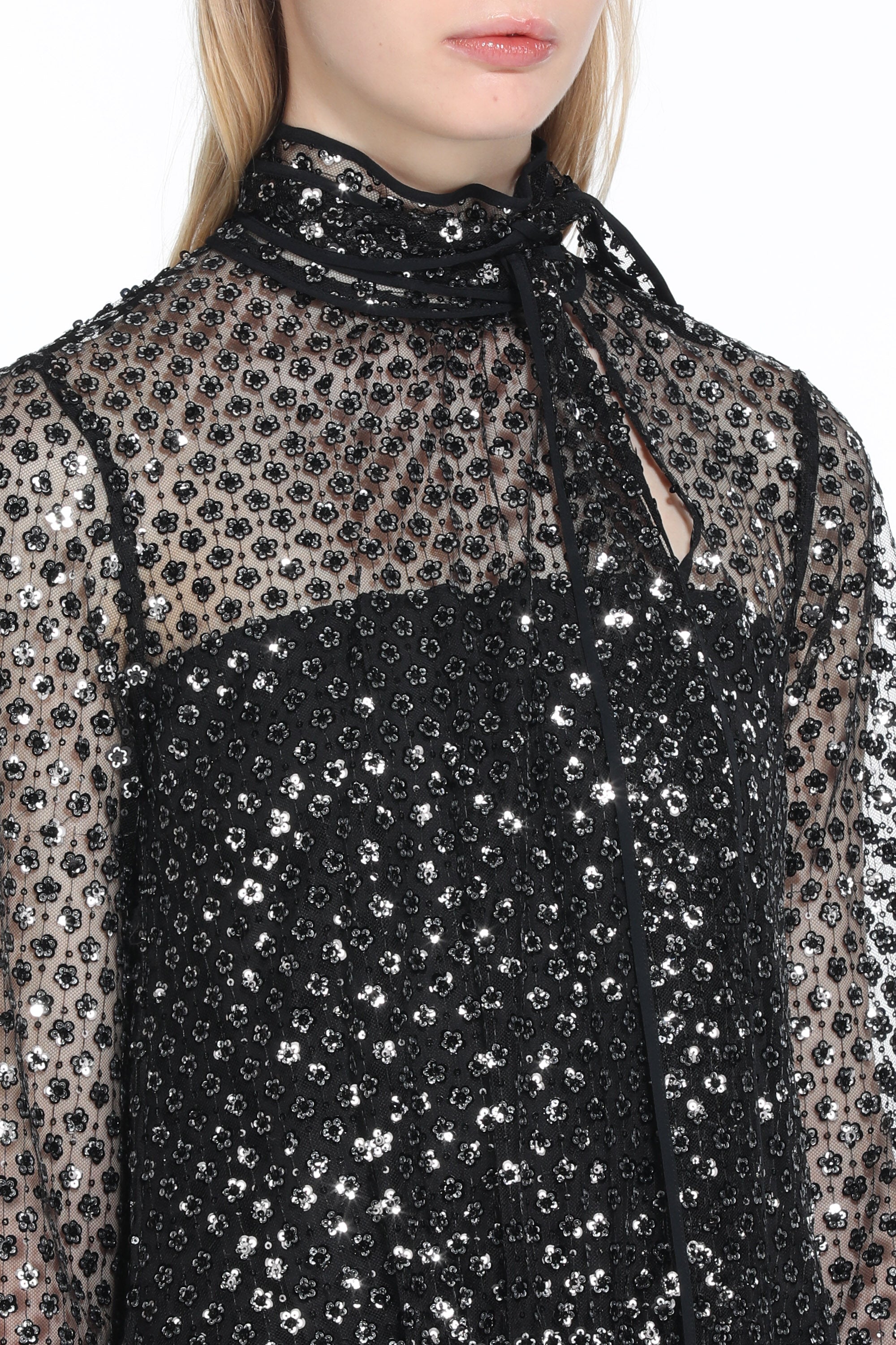 Abito Midi in Rete con Paillettes