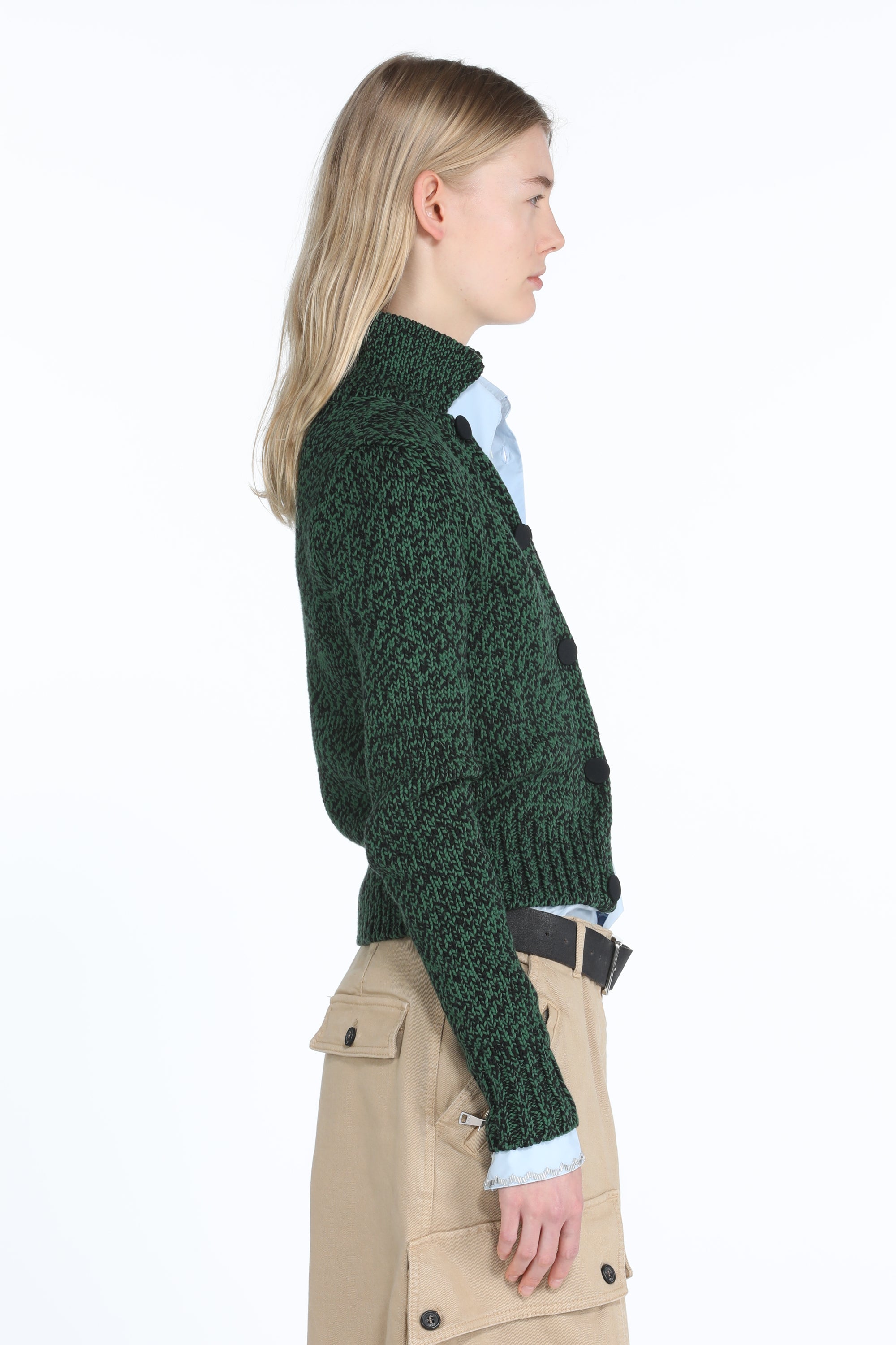 Mélange-Knit Cardigan