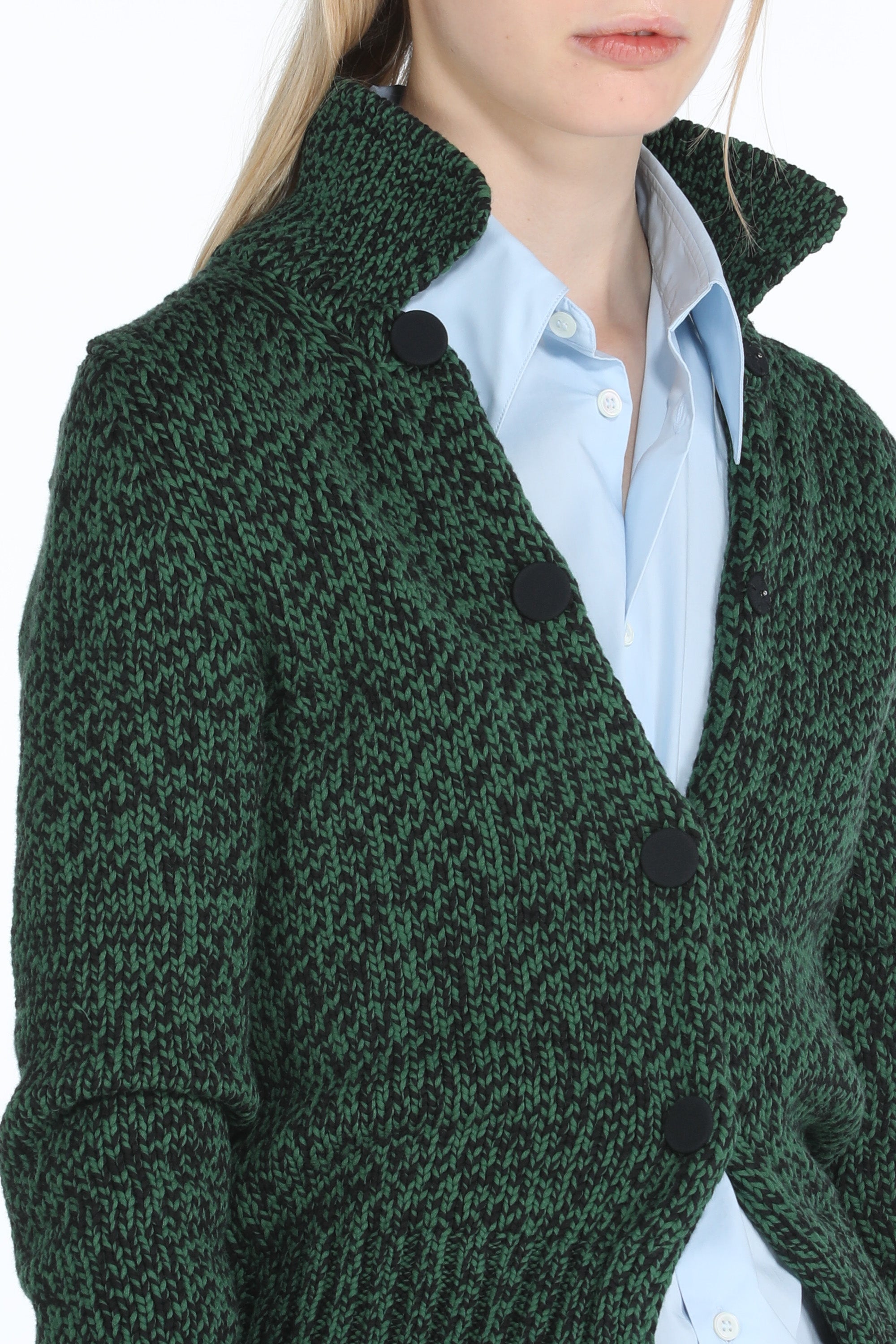 Cardigan con lavorazione mélange