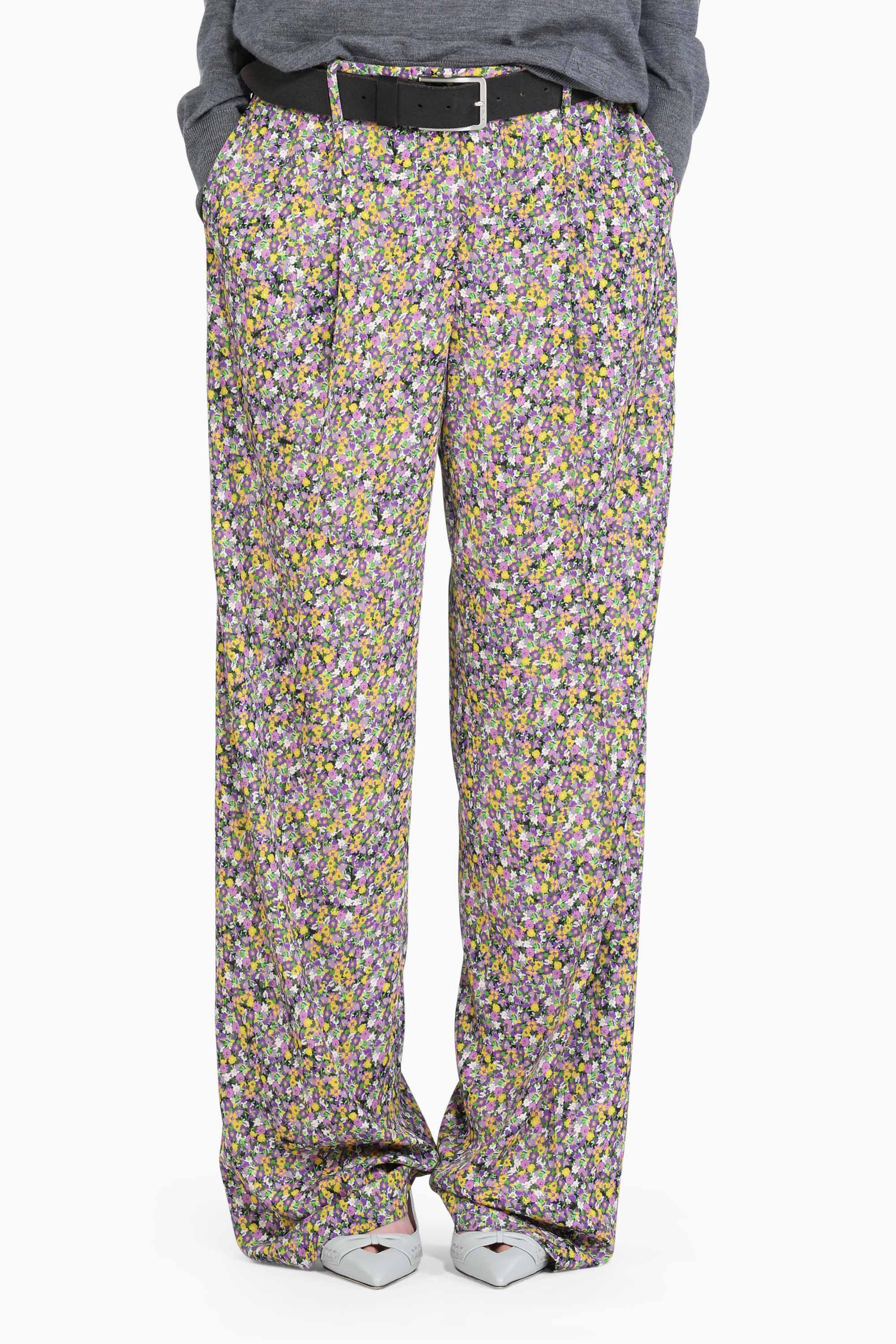 Floral-Print Wide-Leg Trousers