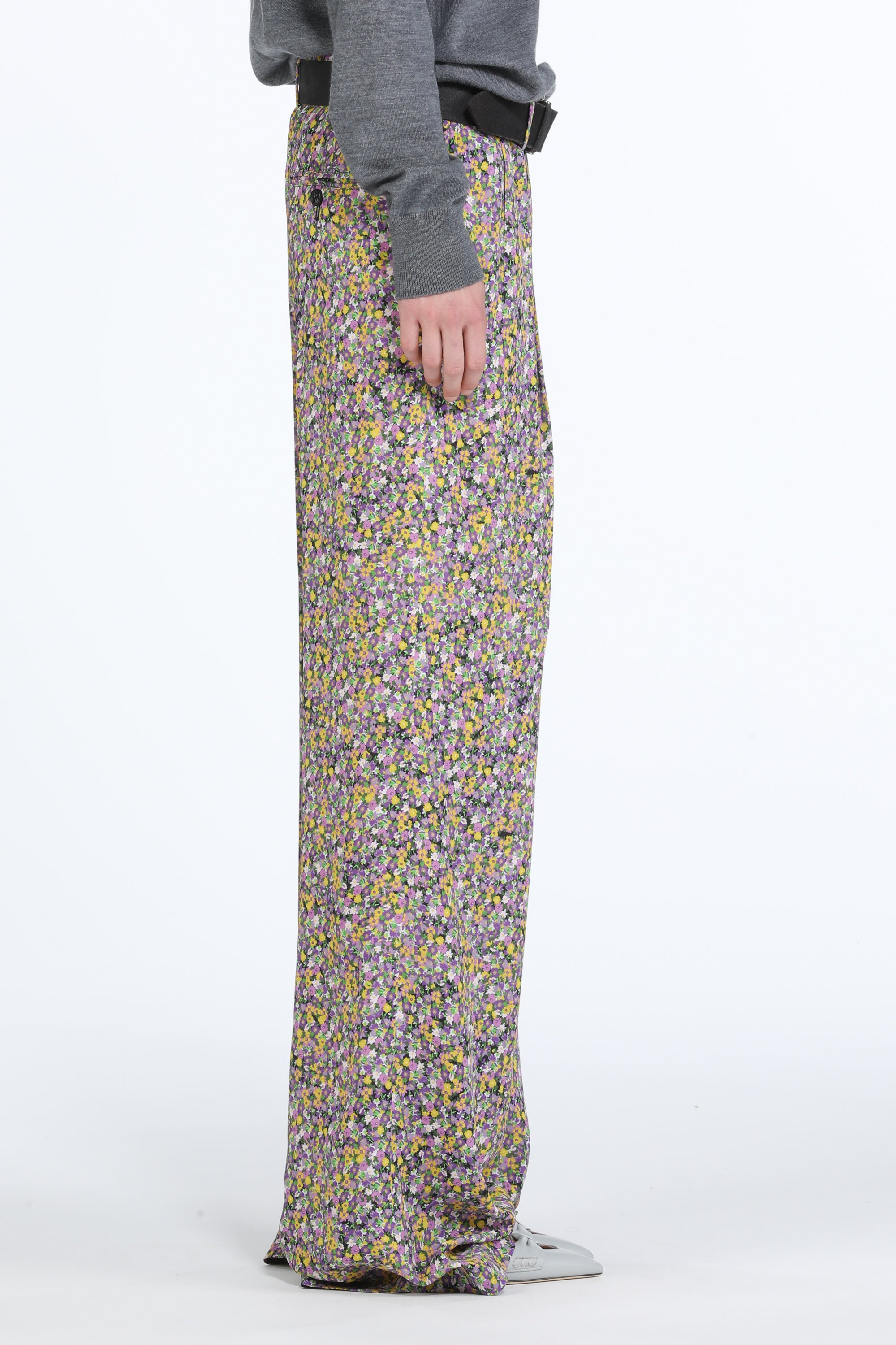 Floral-Print Wide-Leg Trousers