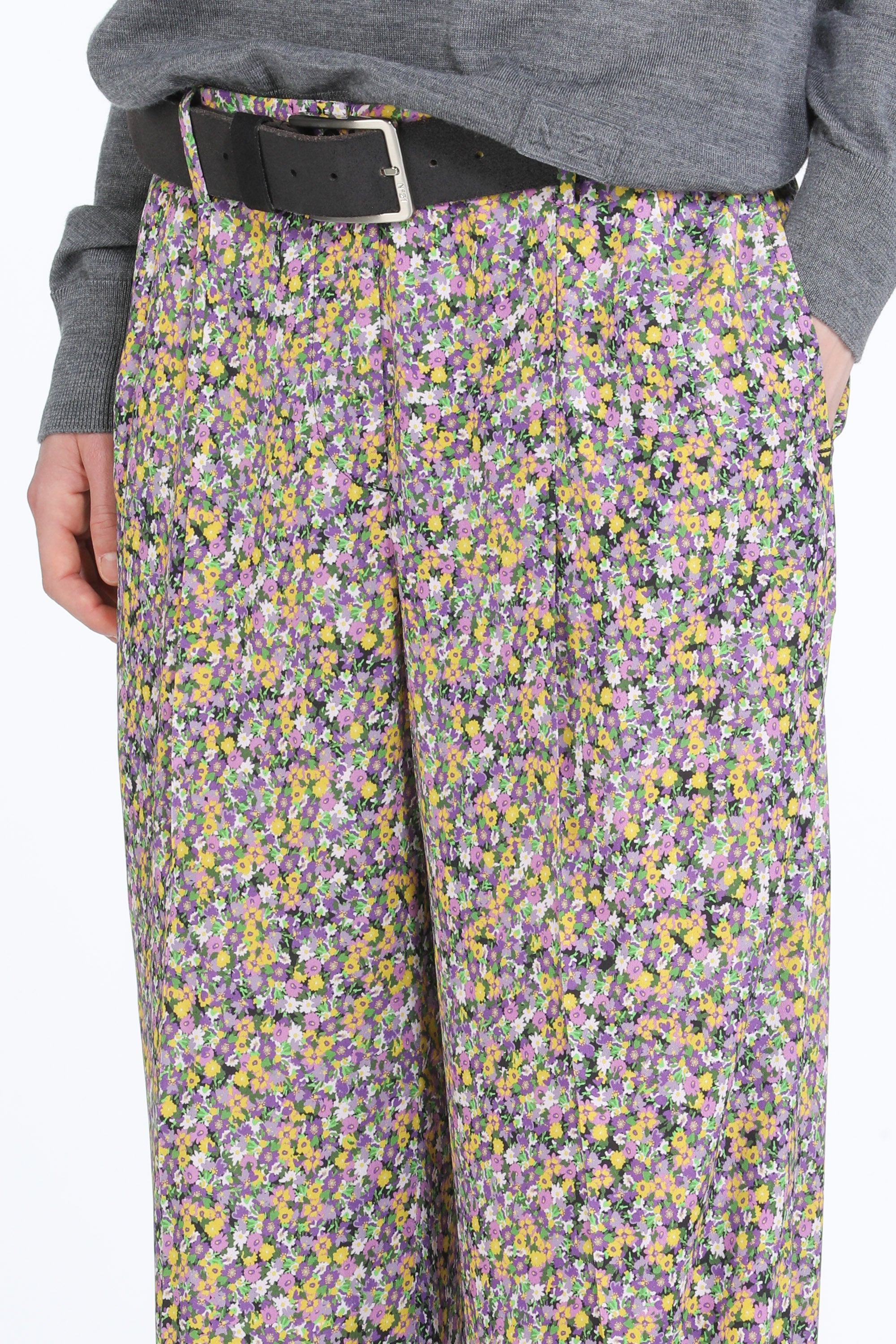 Floral-Print Wide-Leg Trousers