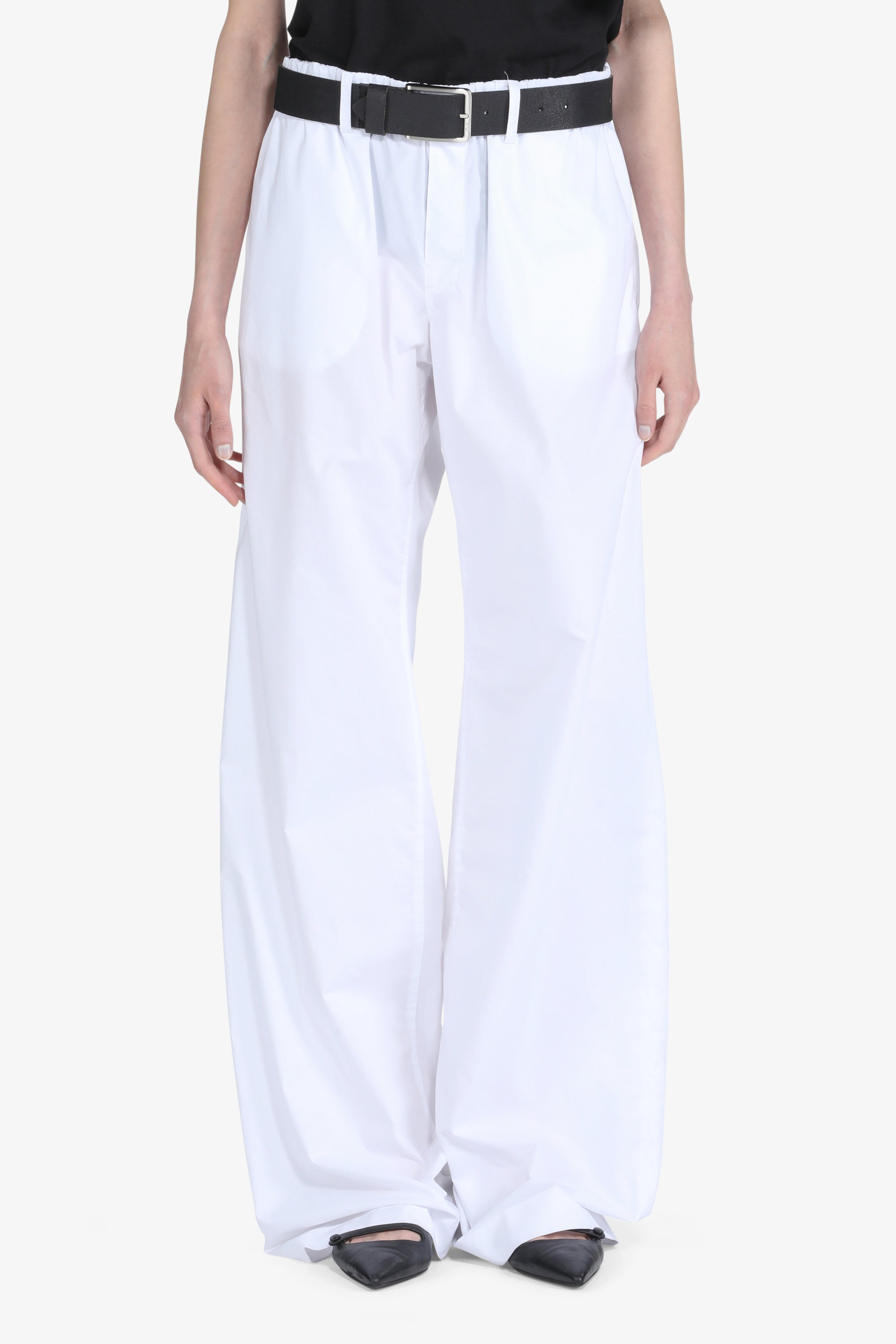 Wide-Leg Cotton Trousers