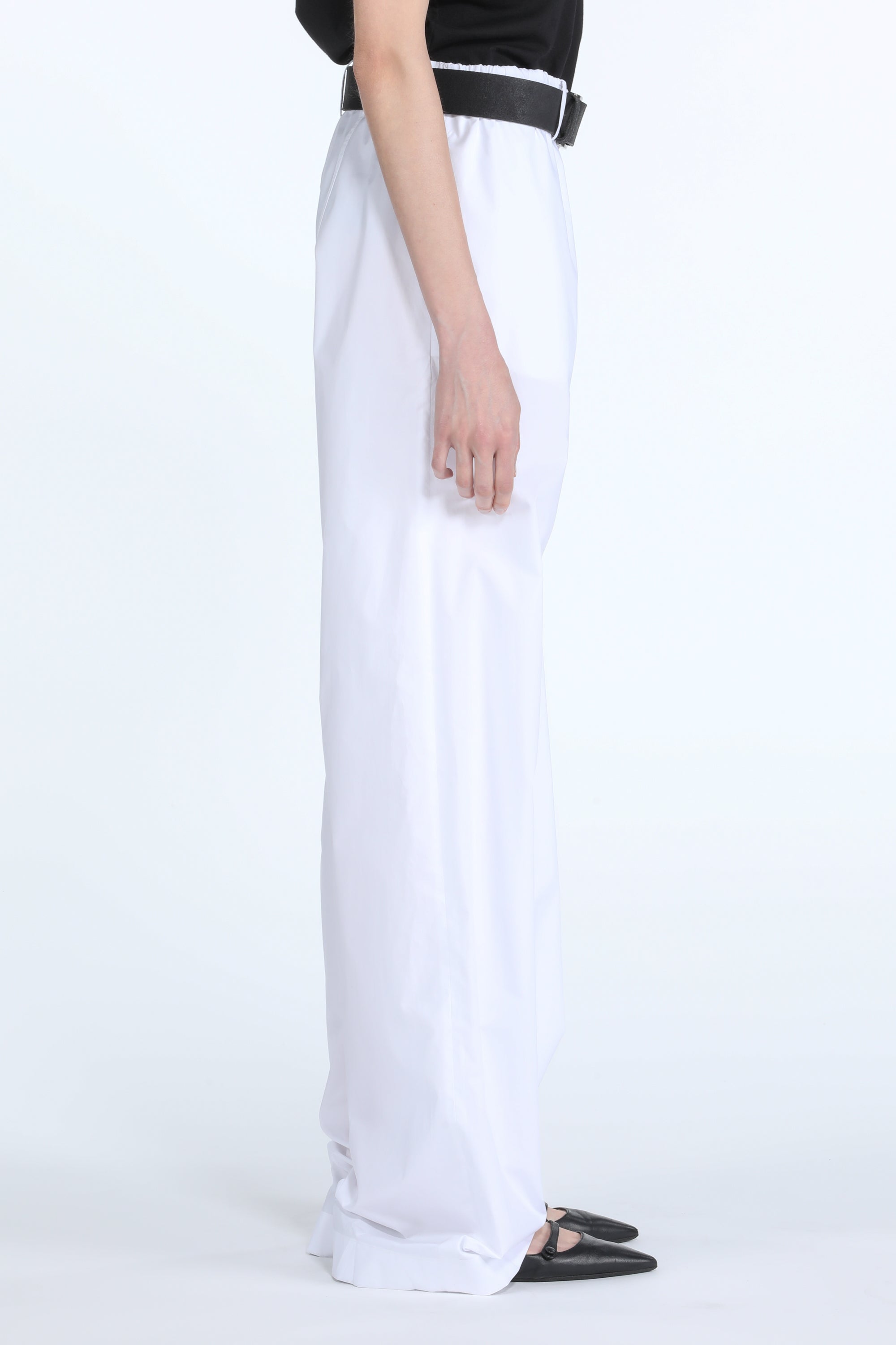 Wide-Leg Cotton Trousers