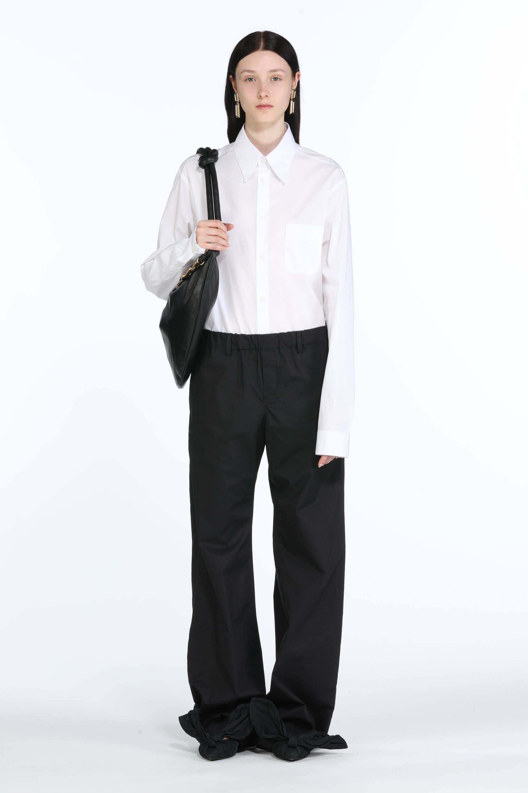 Wide-Leg Cotton Trousers