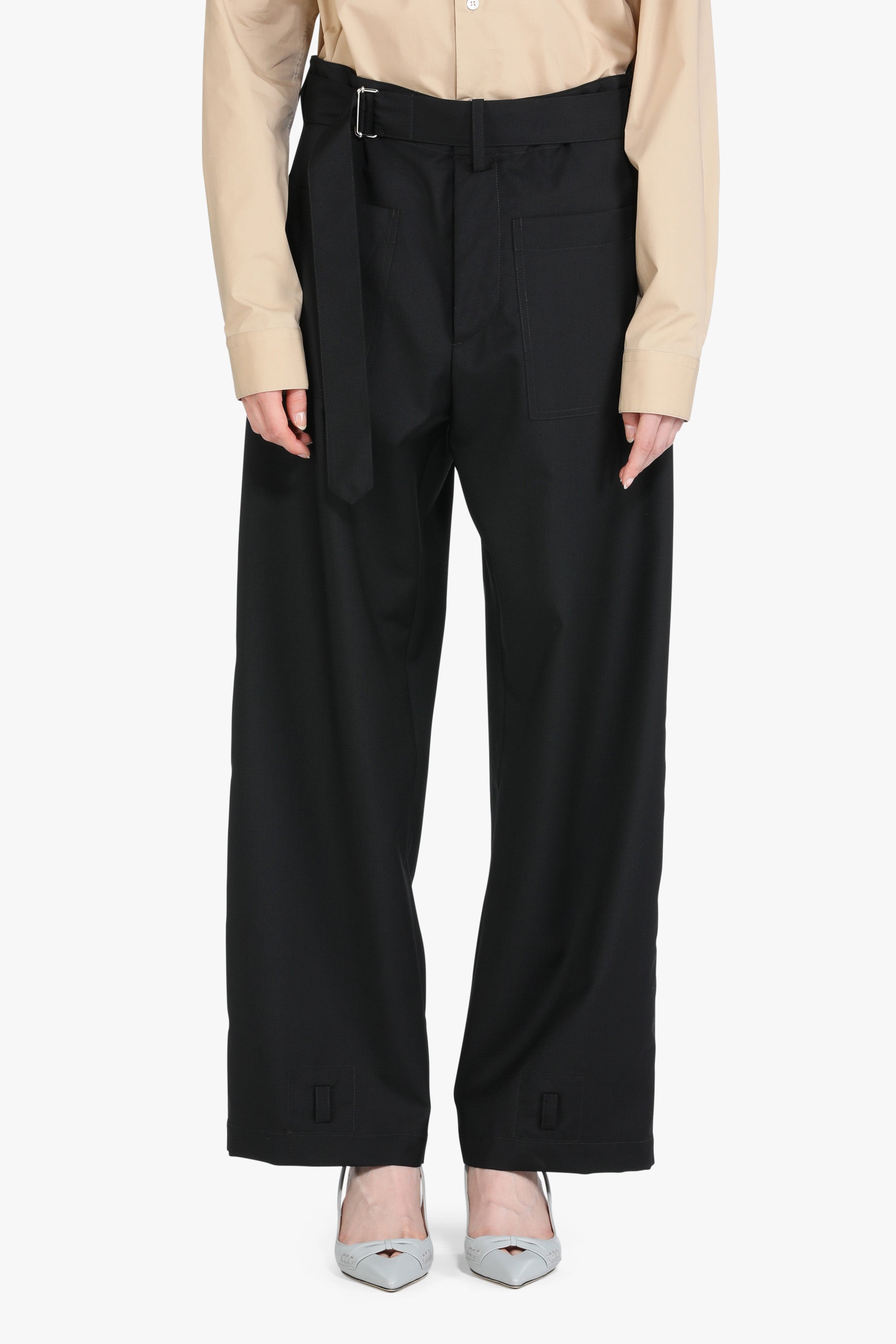 Belted Straight-Leg Trousers