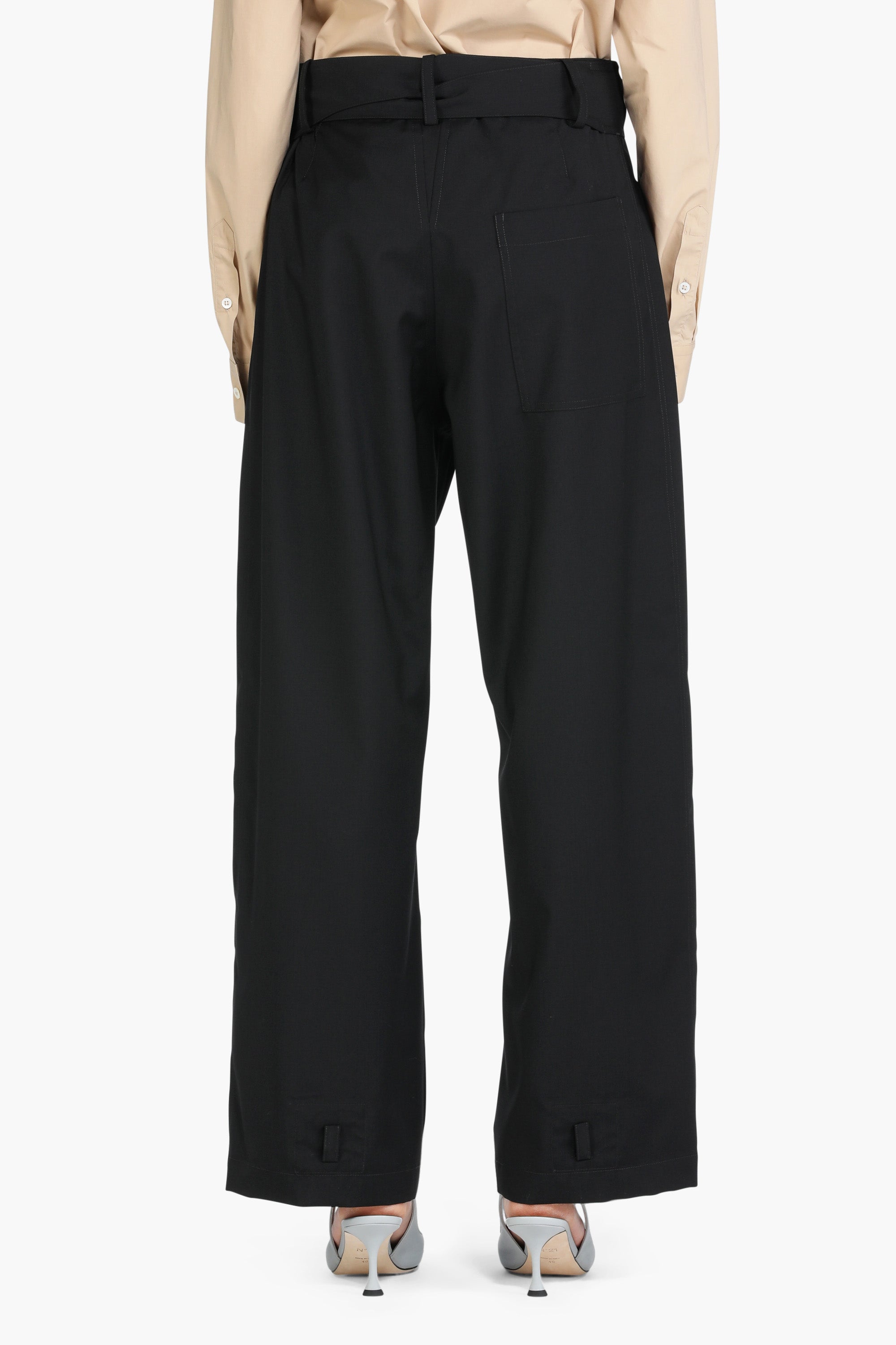 Belted Straight-Leg Trousers