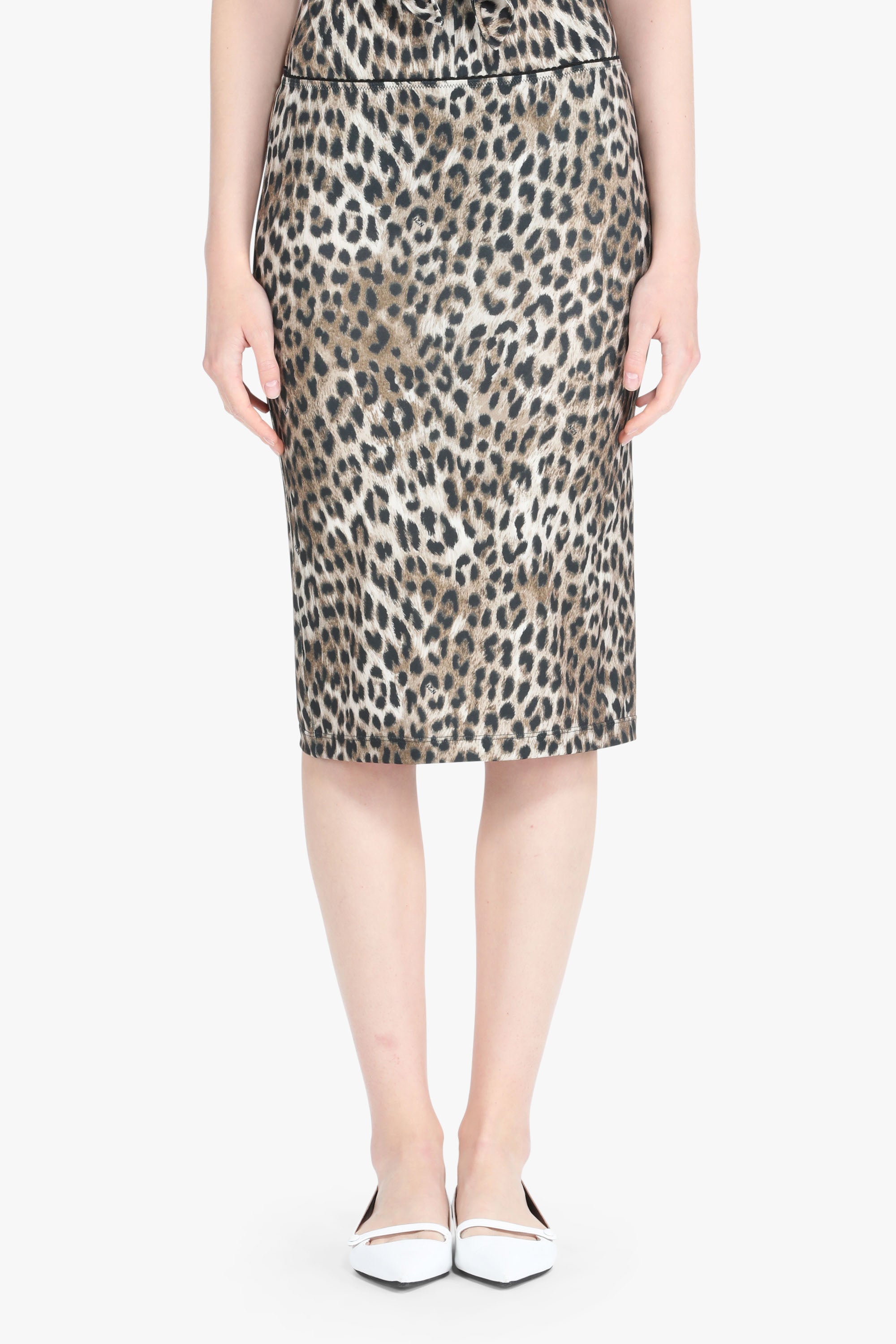 Leopard-Print Midi Skirt