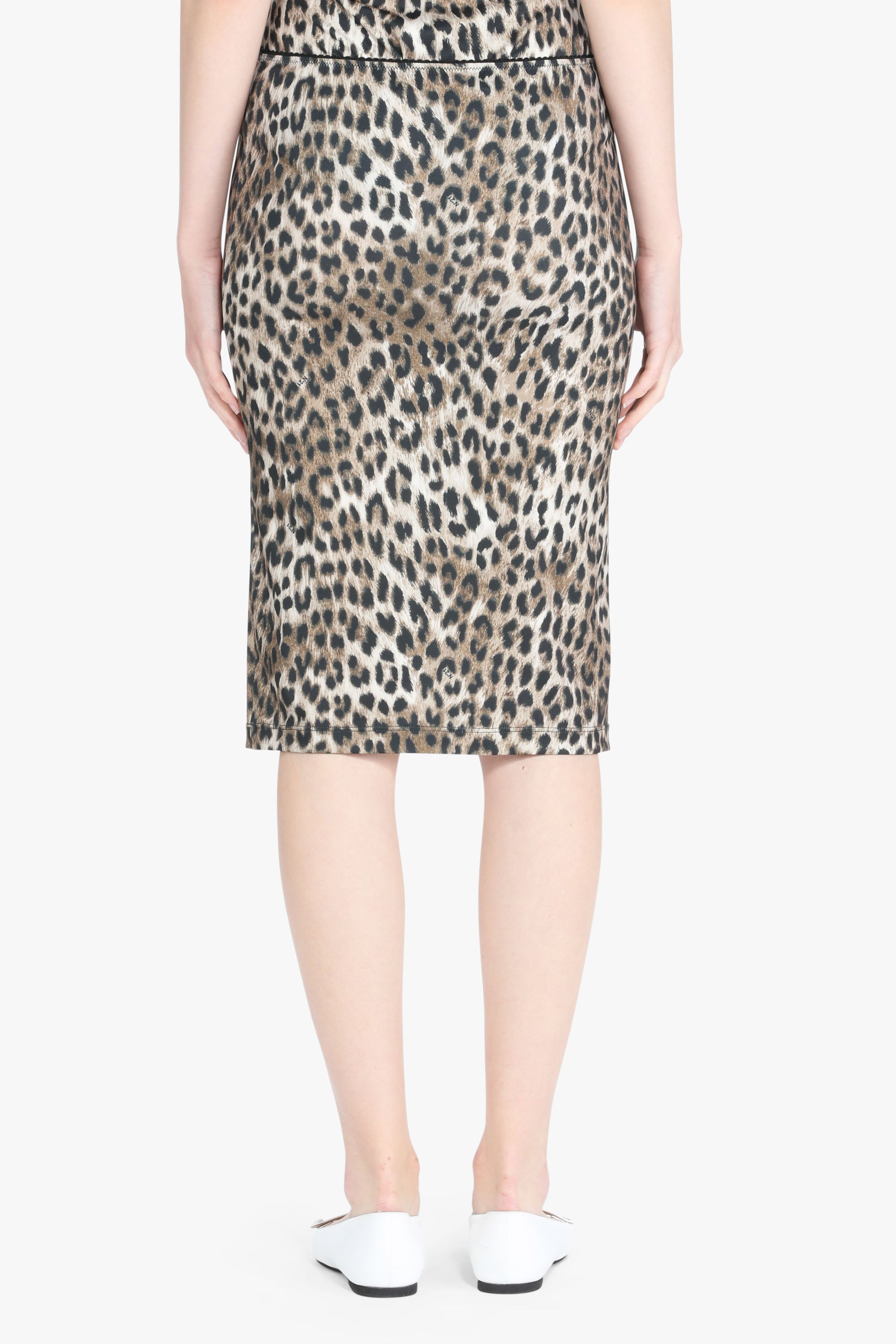 Leopard-Print Midi Skirt