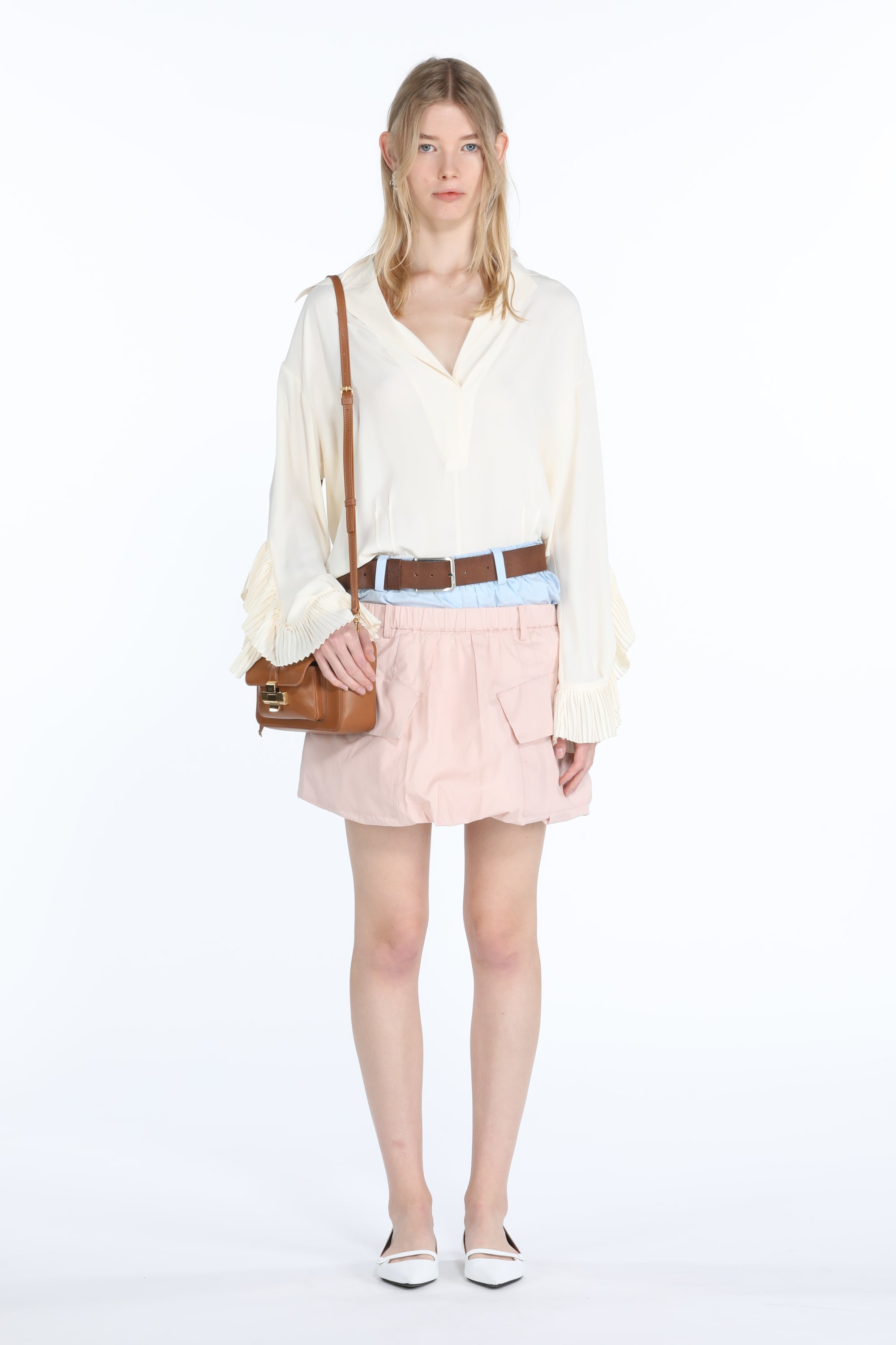 Bubble-Hem Mini Skirt