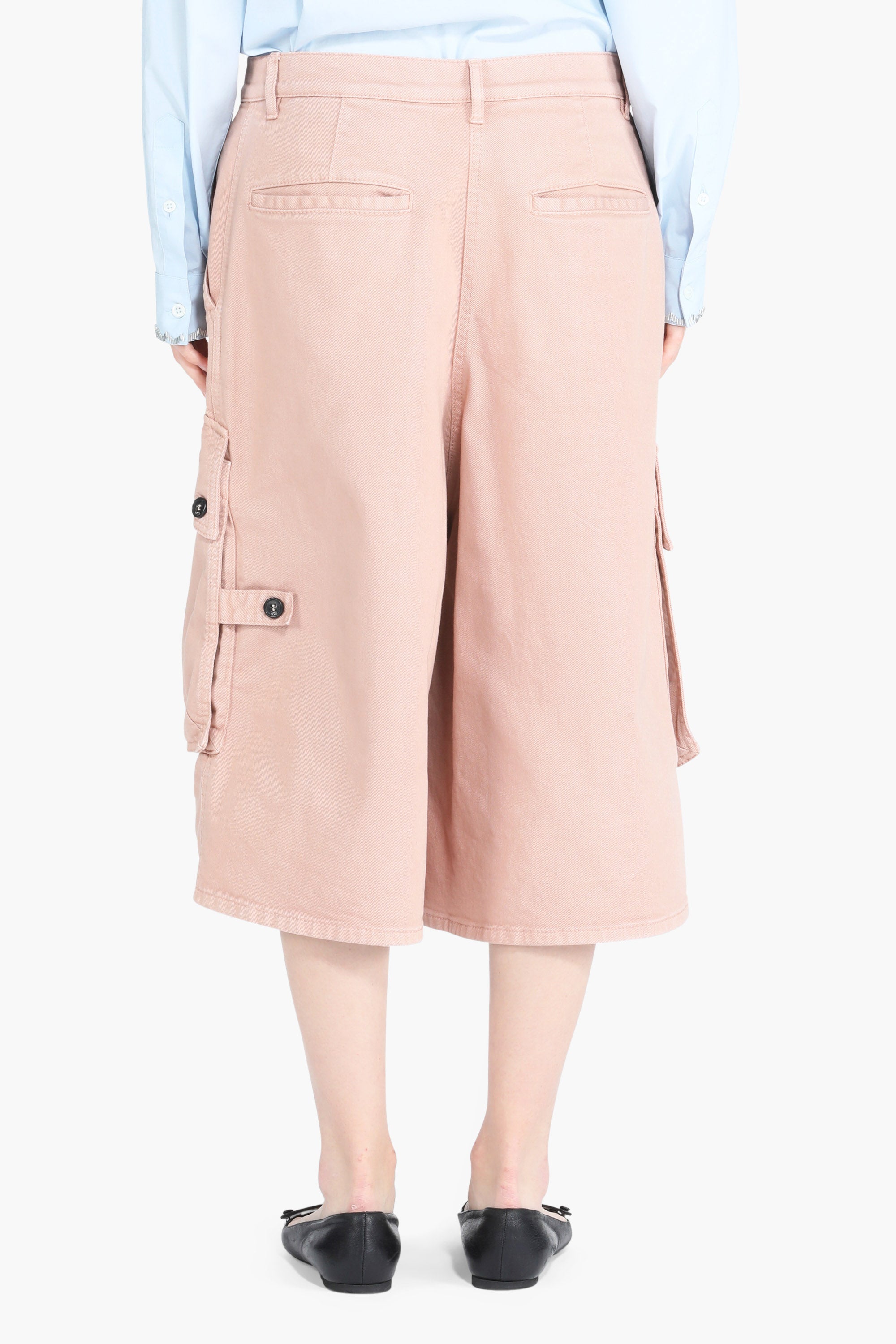 Wide-Leg Bermuda Cargo Shorts