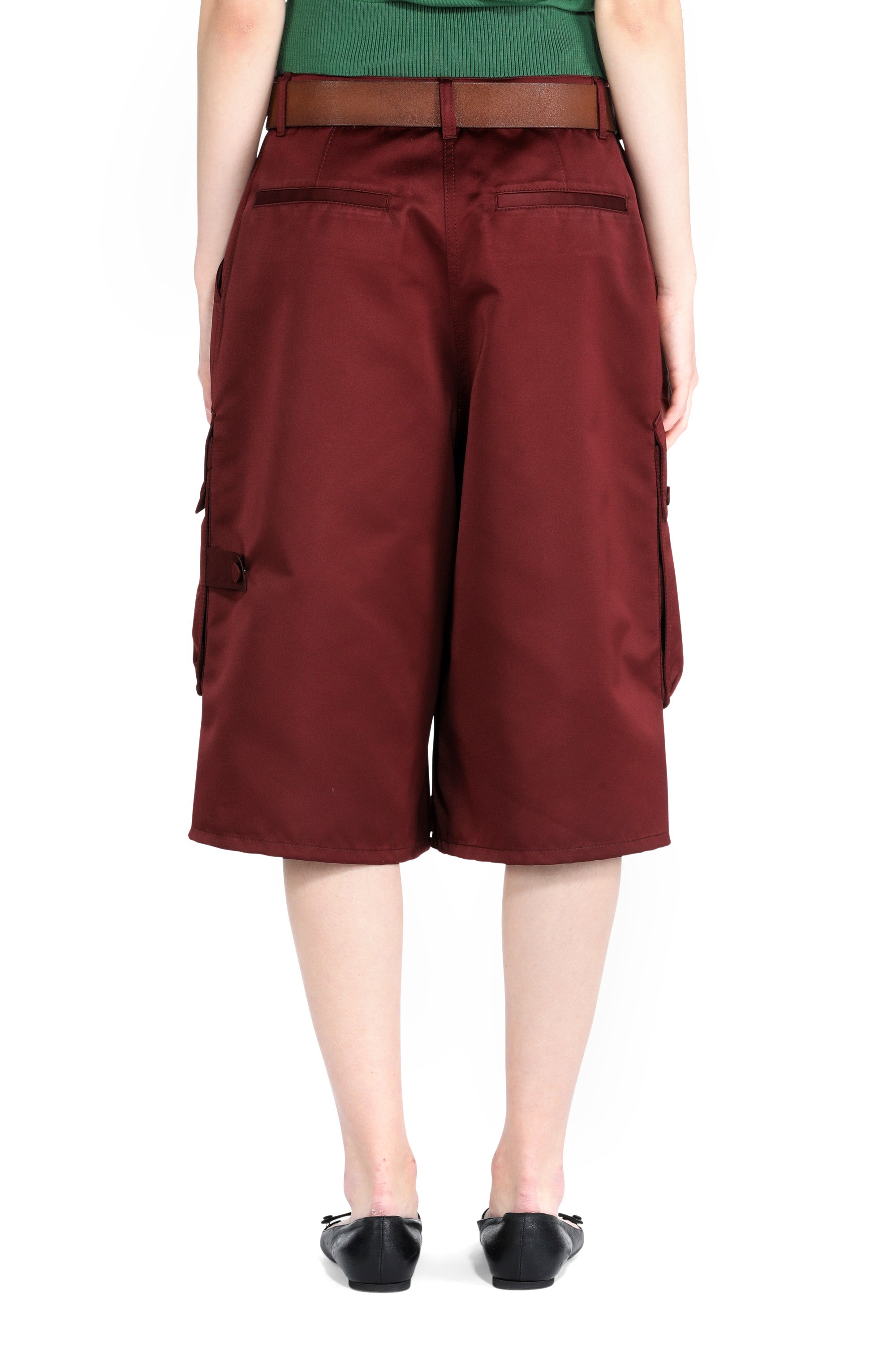 Wide-Leg Bermuda Cargo Shorts