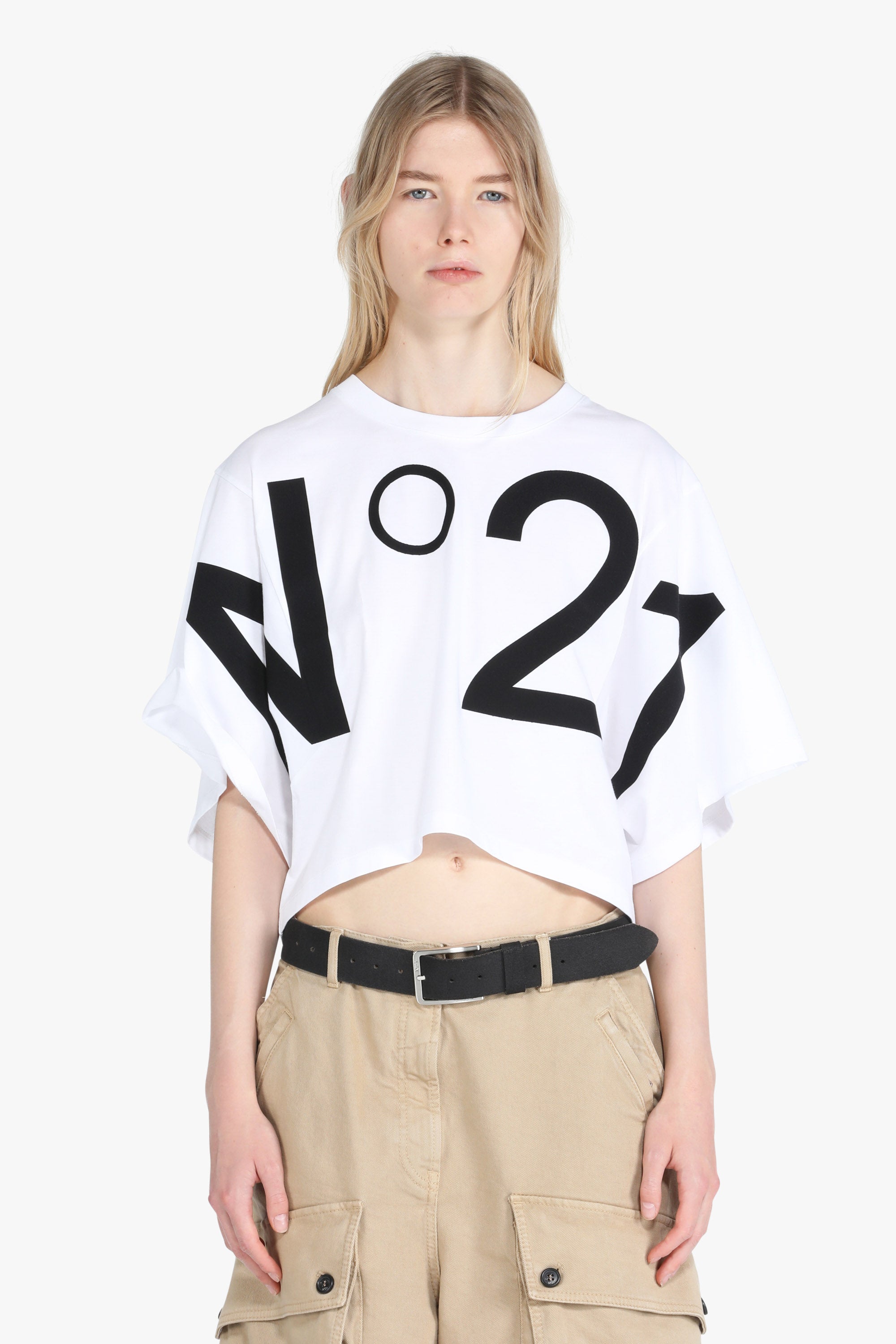 Logo-Print Cropped T-Shirt