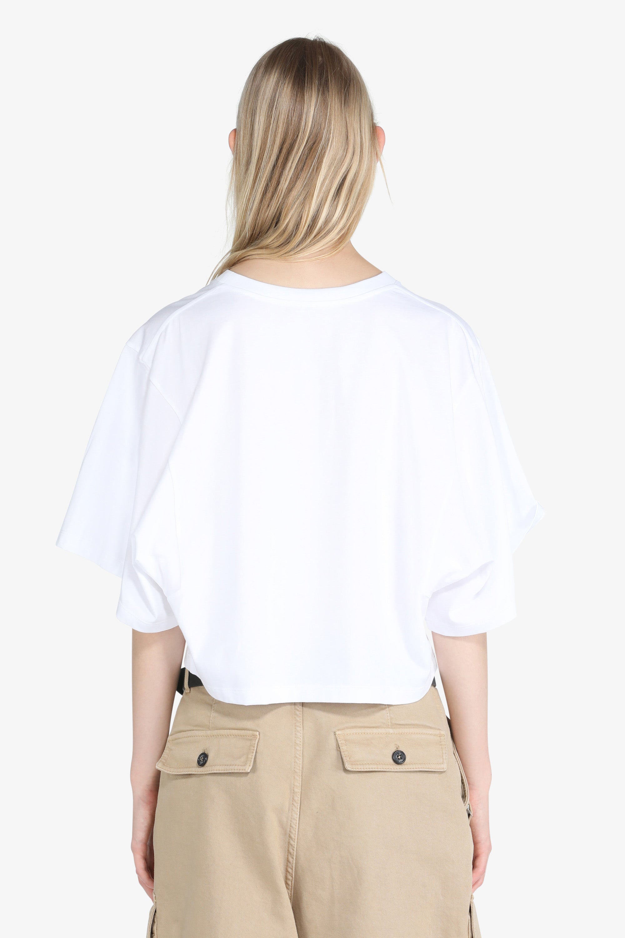 T-shirt cropped con logo