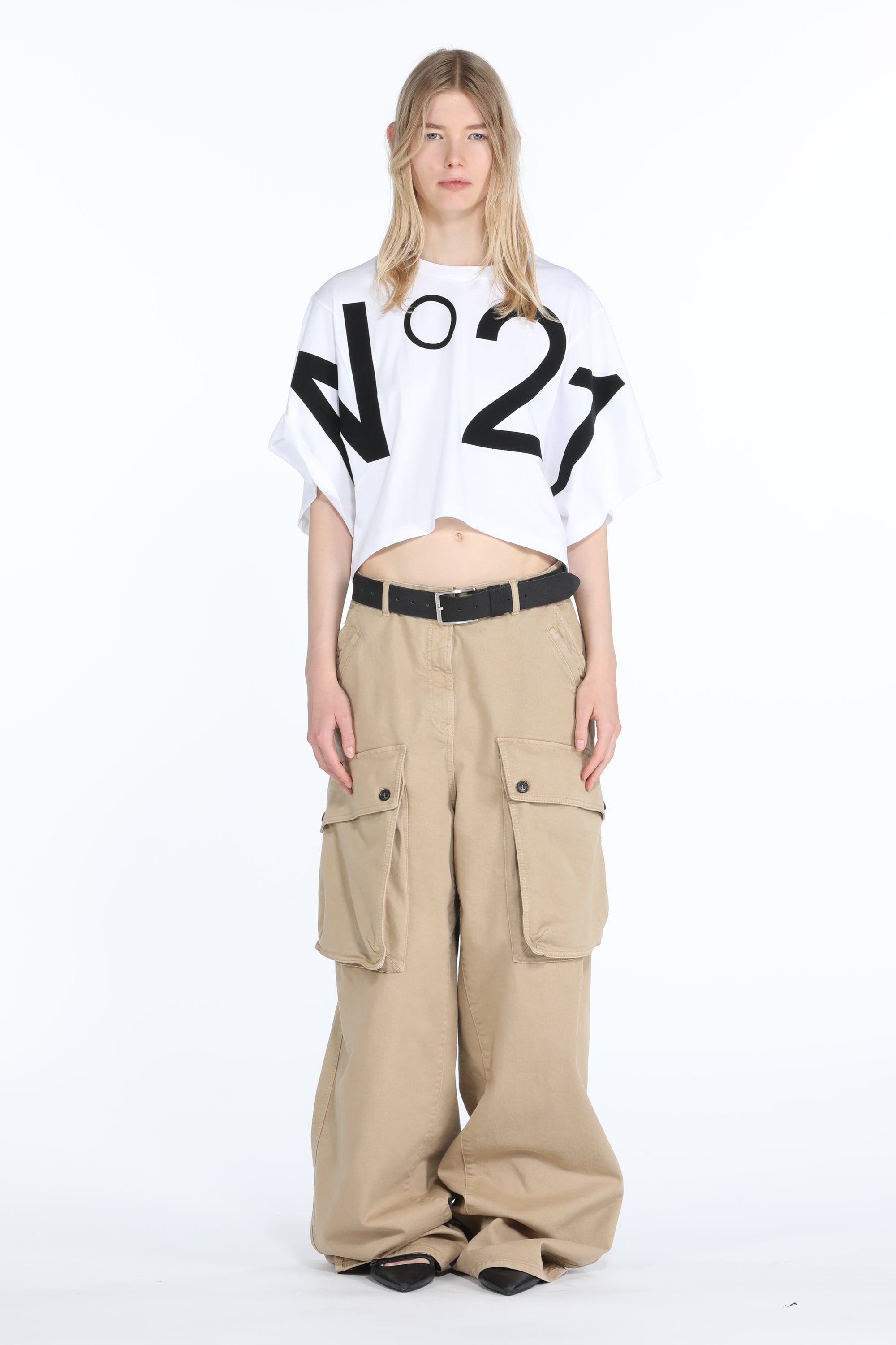 Logo-Print Cropped T-Shirt