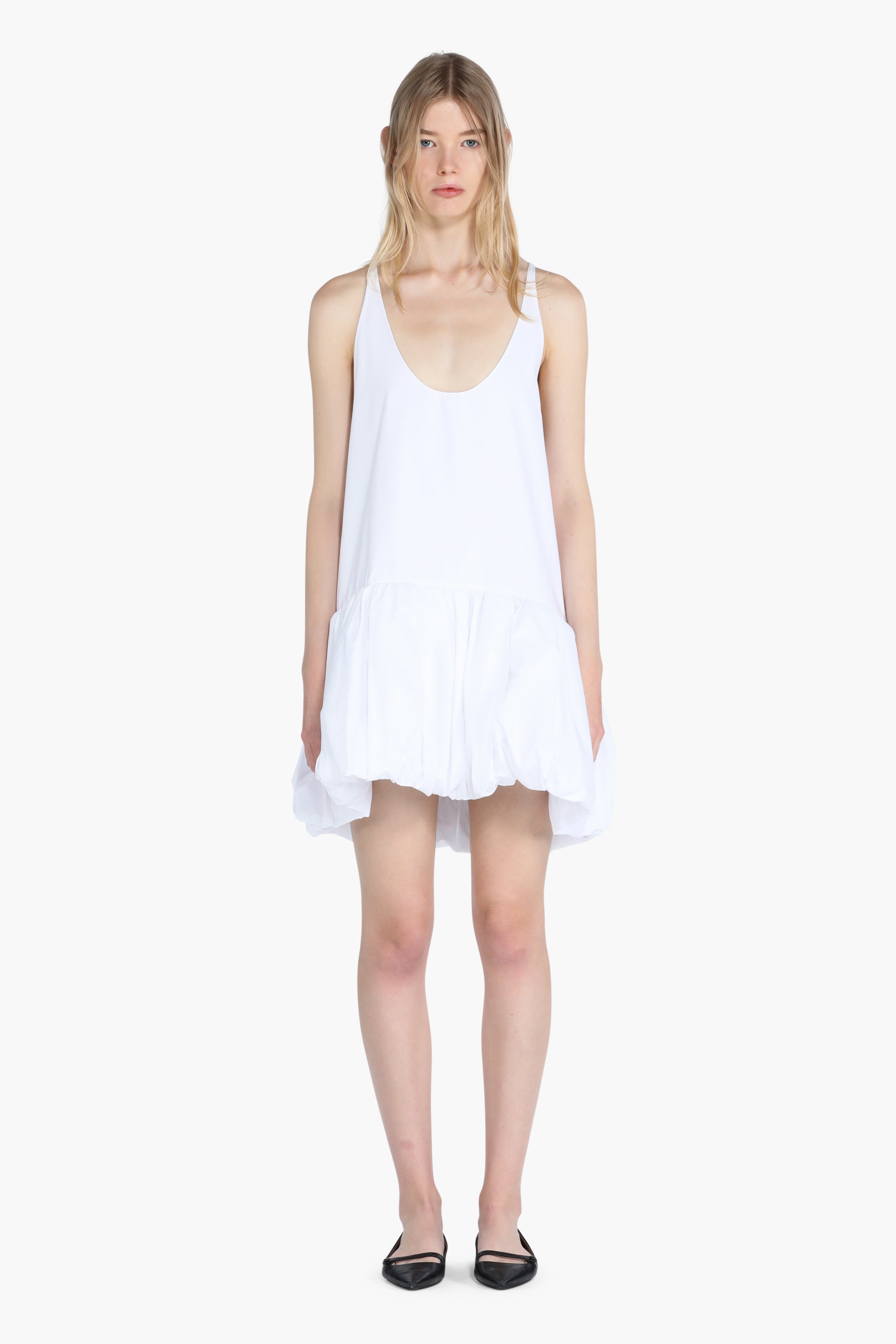 Bubble-Hem Cotton Dress