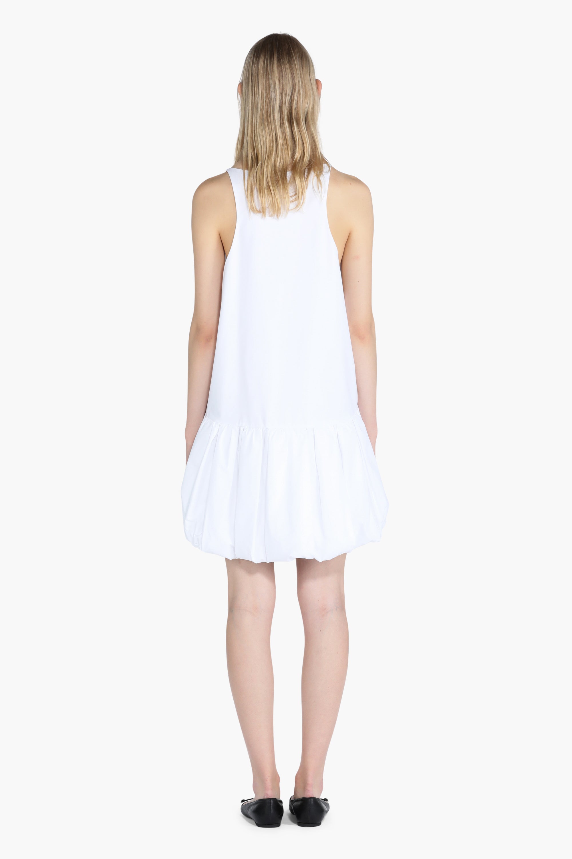 Bubble-Hem Cotton Dress