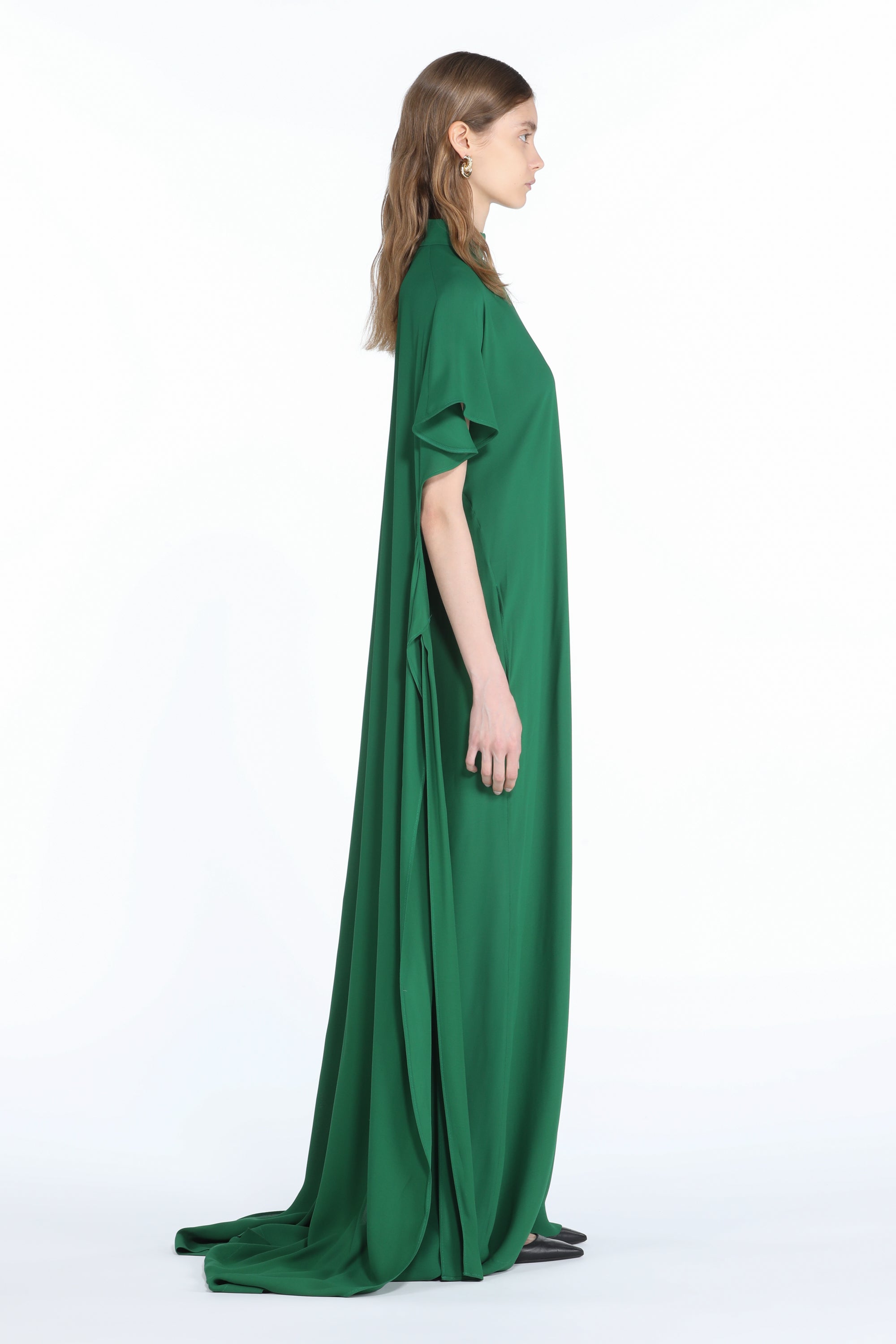 Cape-Detail Maxi Dress