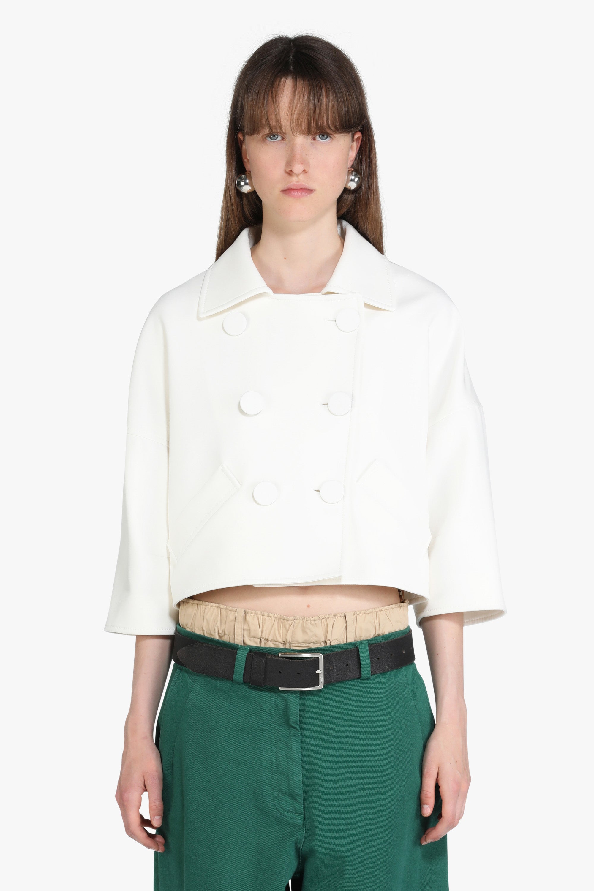 Double-Breasted Cropped Jacket