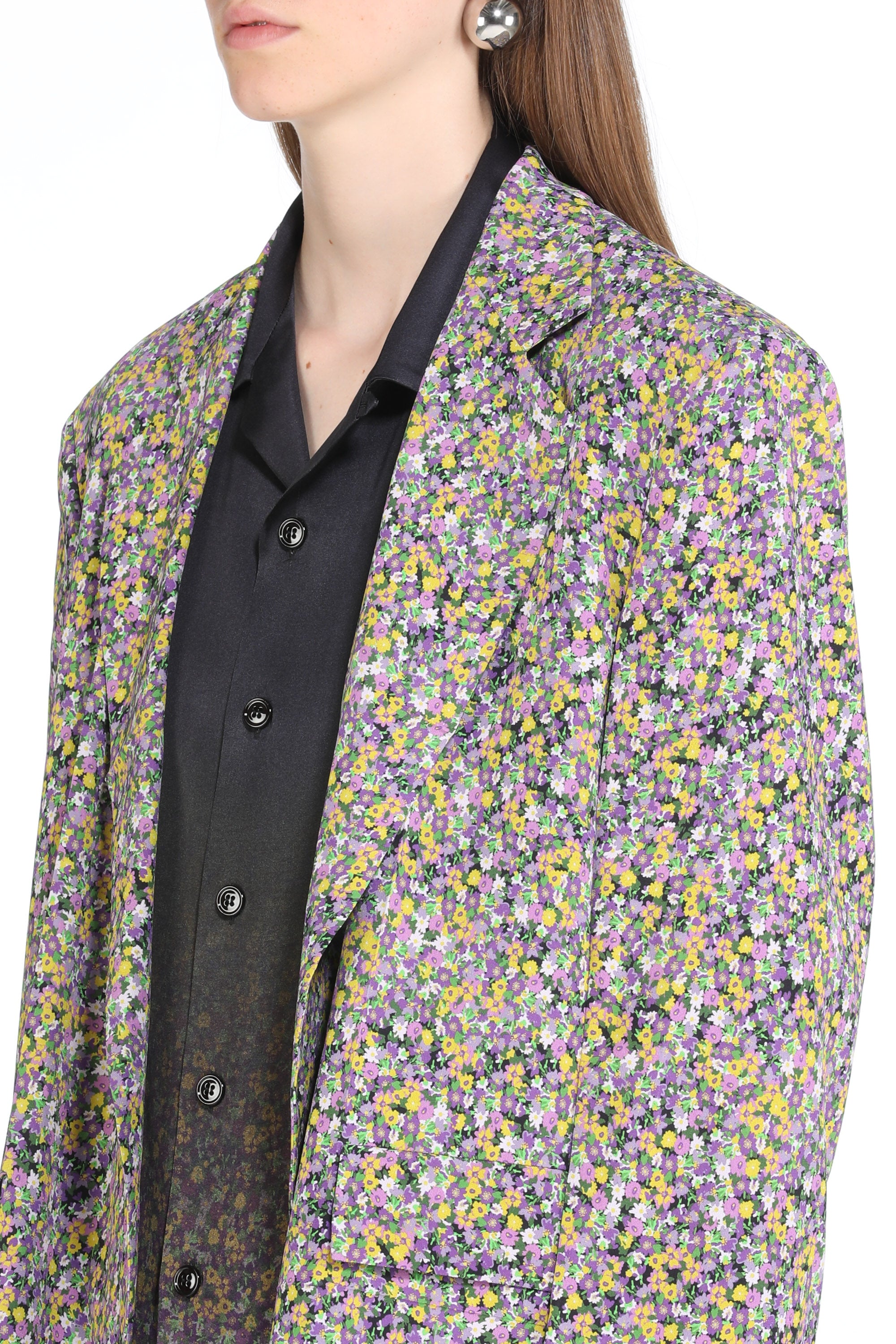 Floral-Print Blazer