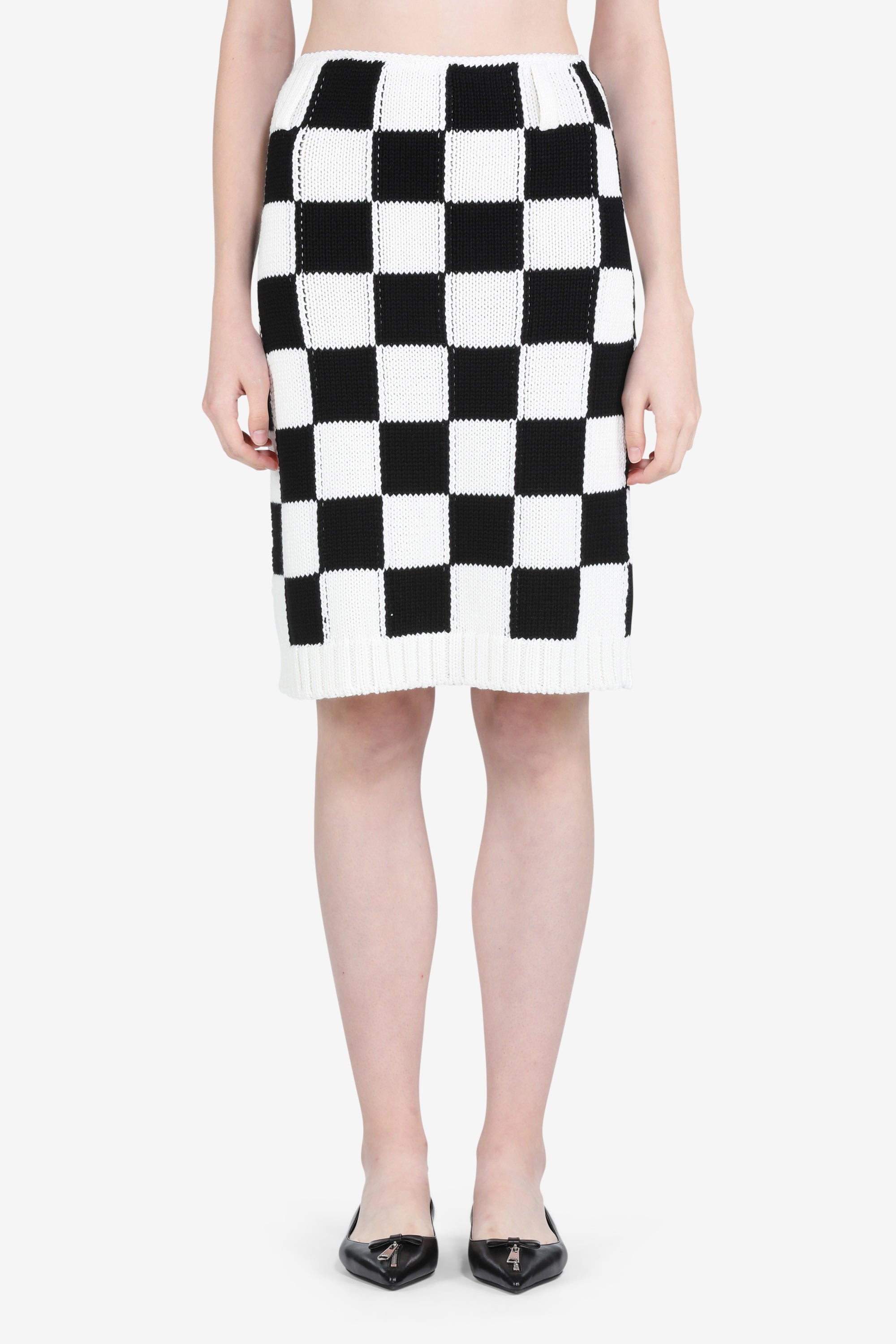 Checkered Knitted Skirt