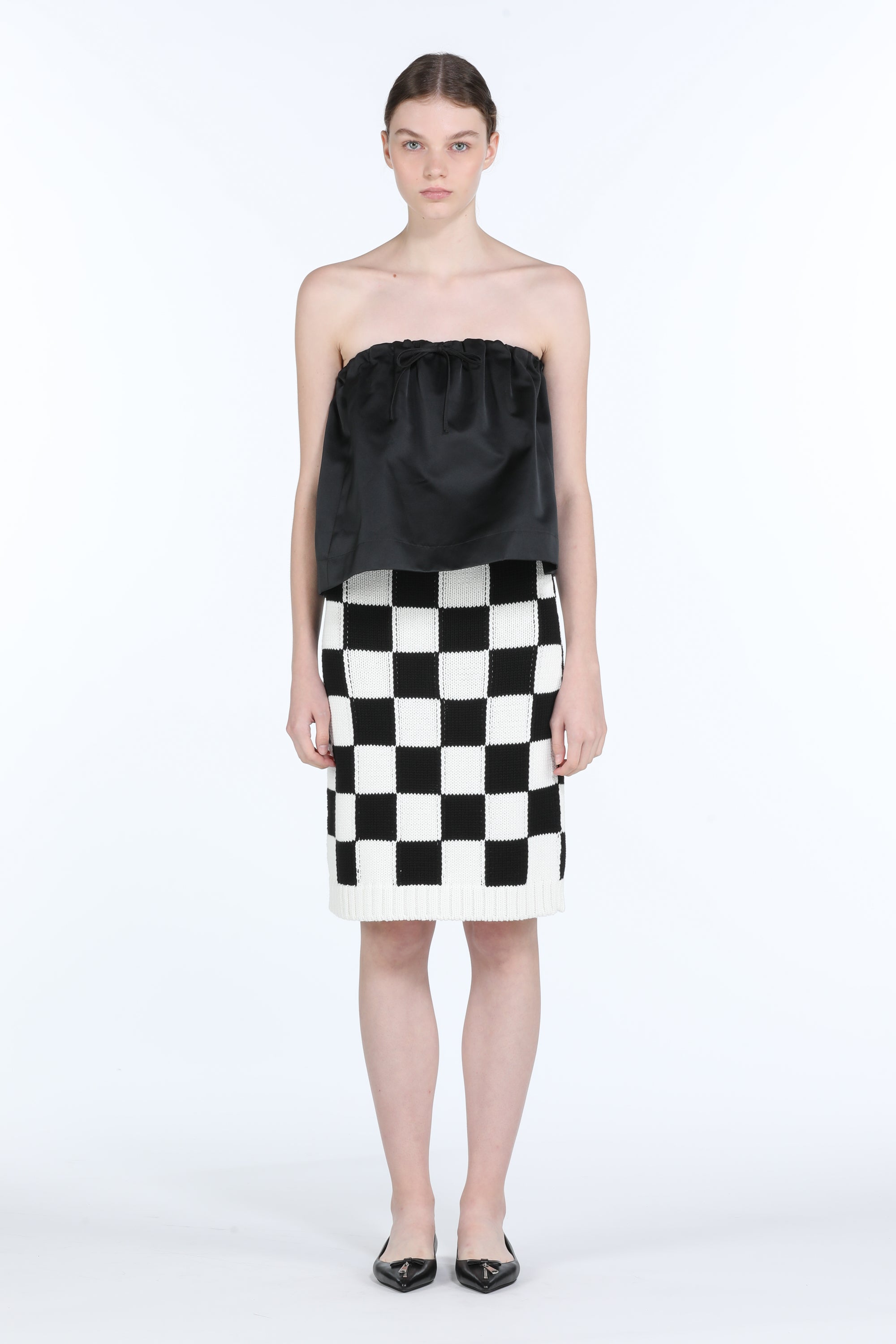 Checkered Knitted Skirt