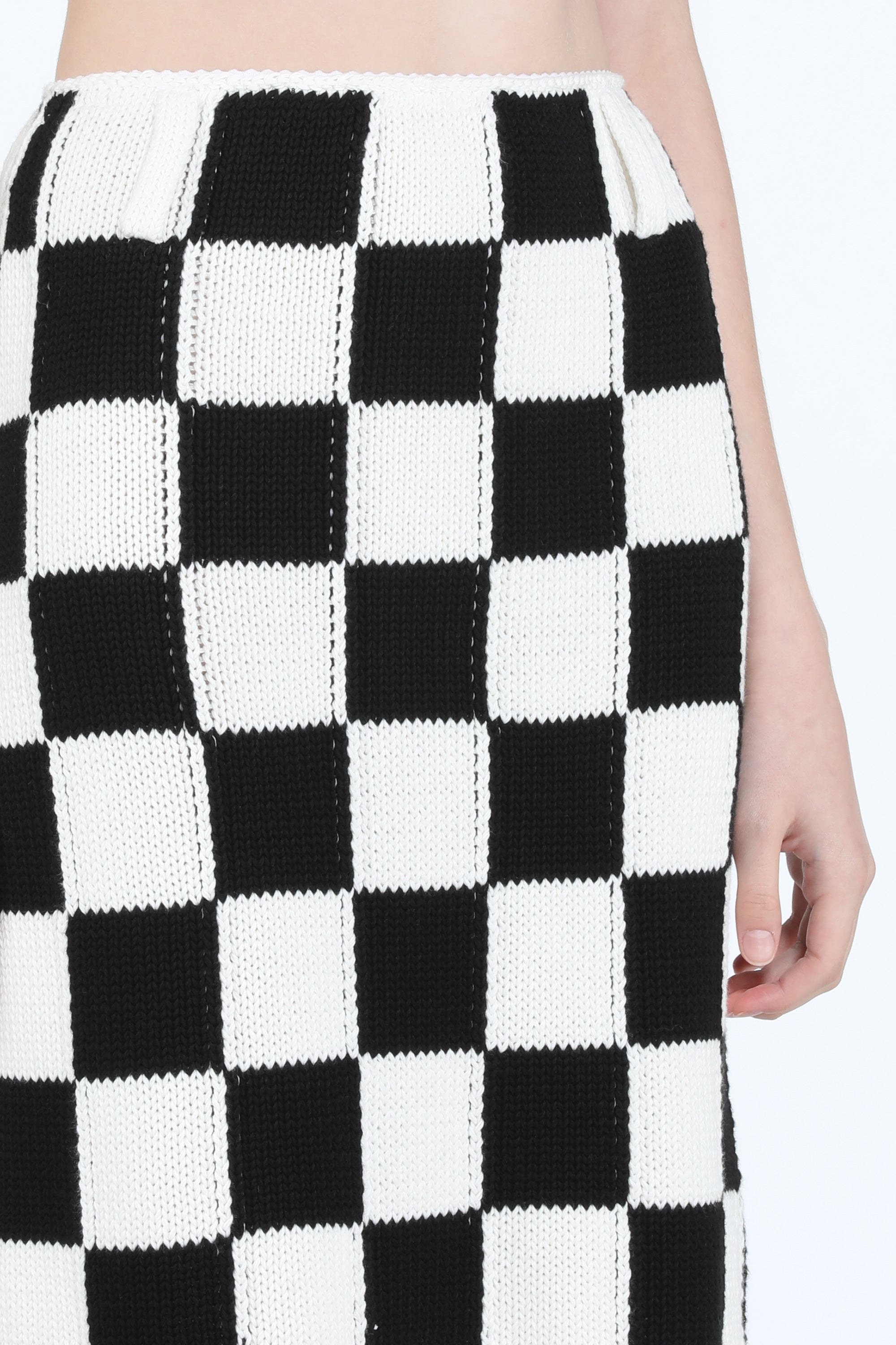 Checkered Knitted Skirt