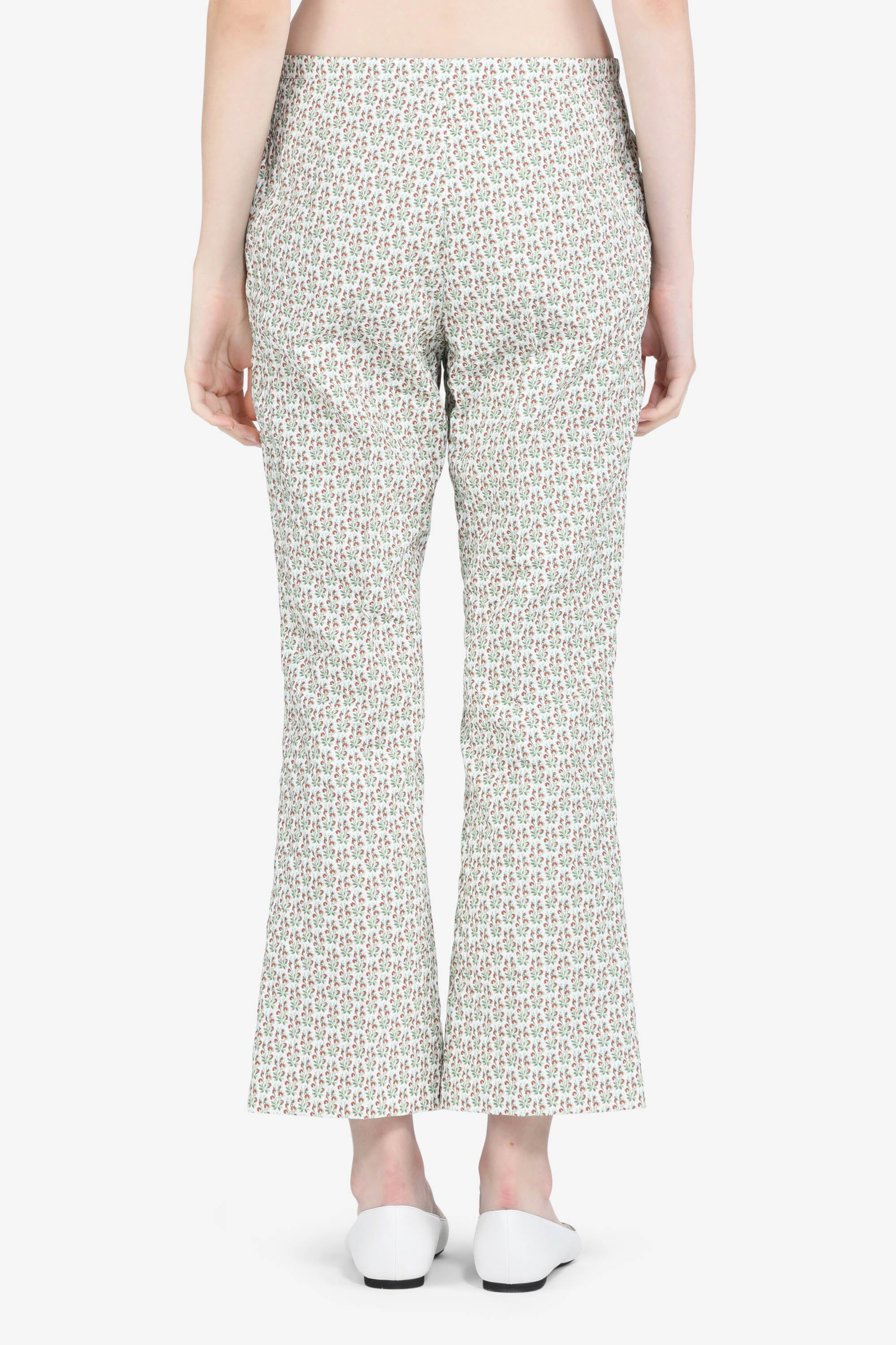 Pantaloni svasati cropped con stampa